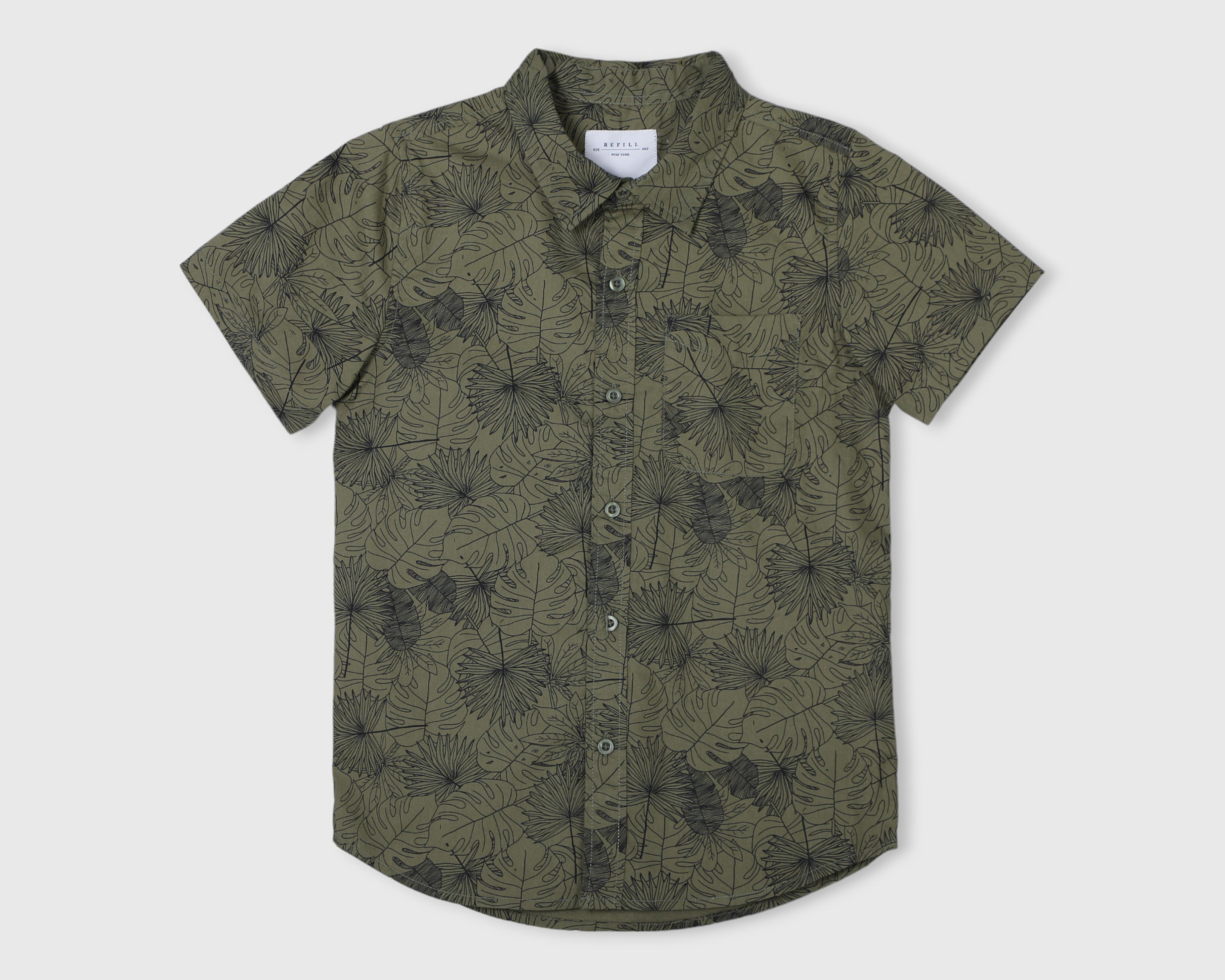 Camisa Refill Manga Corta de Flores Juvenil