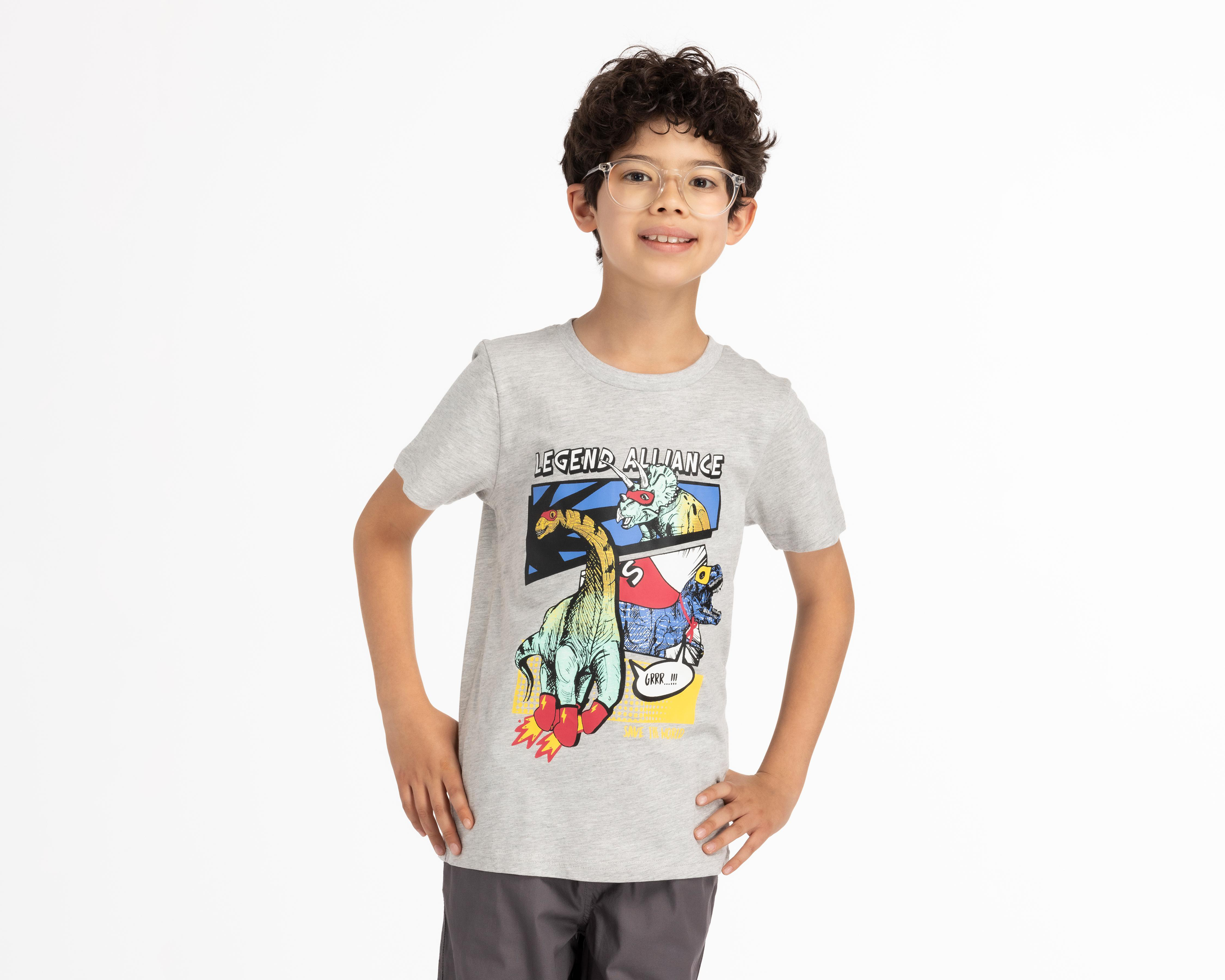 Foto 2 pulgar | Playera Refill Manga Corta Estampada para Niño