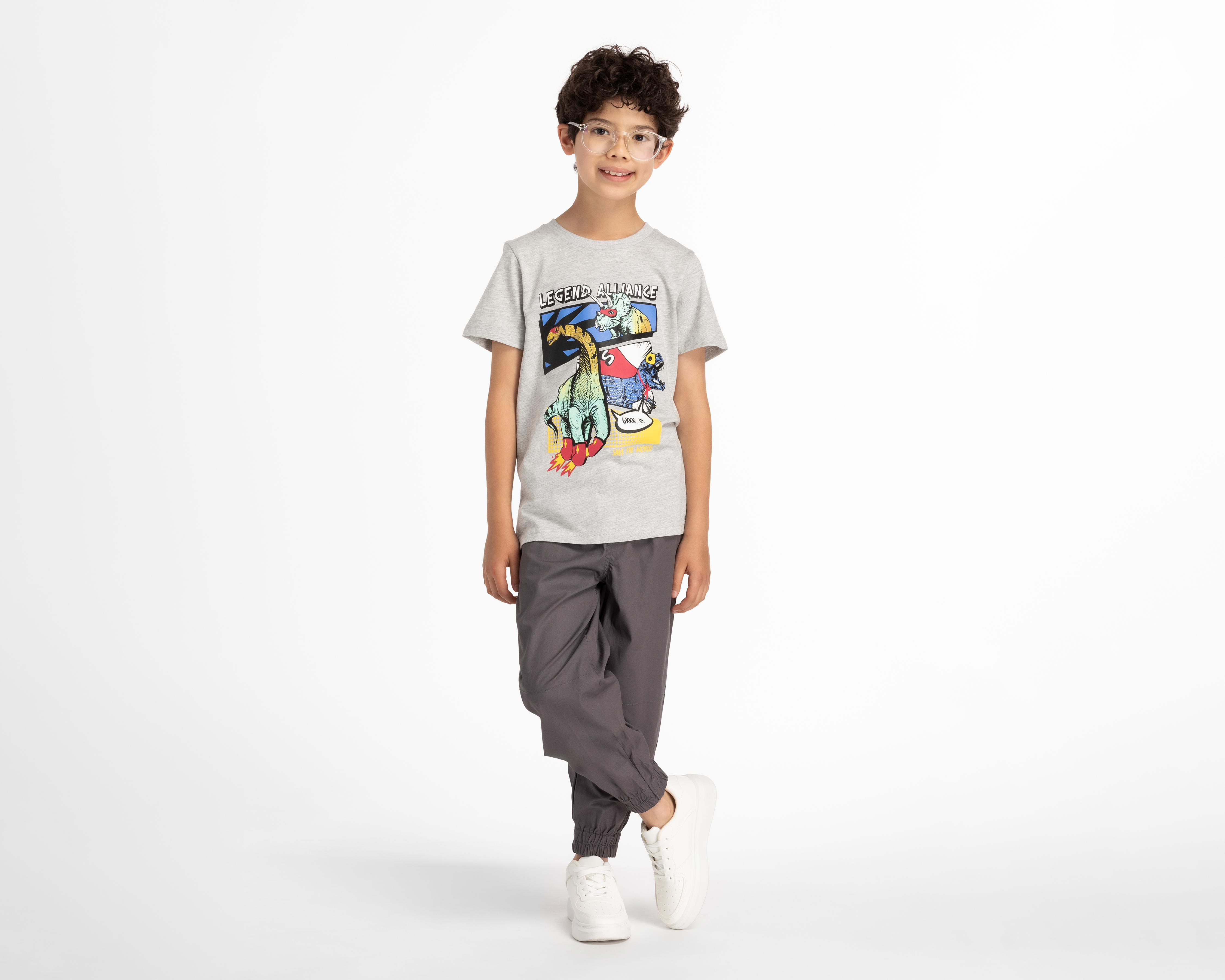 Foto 4 pulgar | Playera Refill Manga Corta Estampada para Niño
