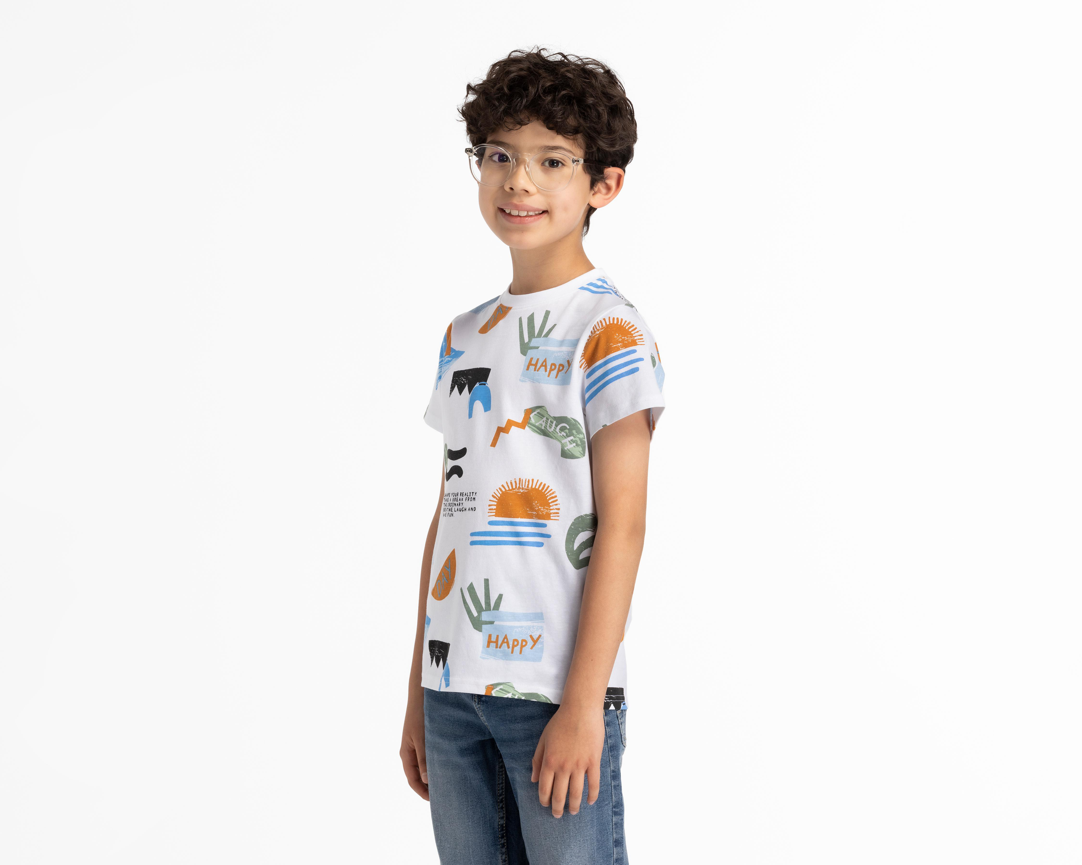 Foto 2 pulgar | Playera Refill Manga Corta Estampada para Niño