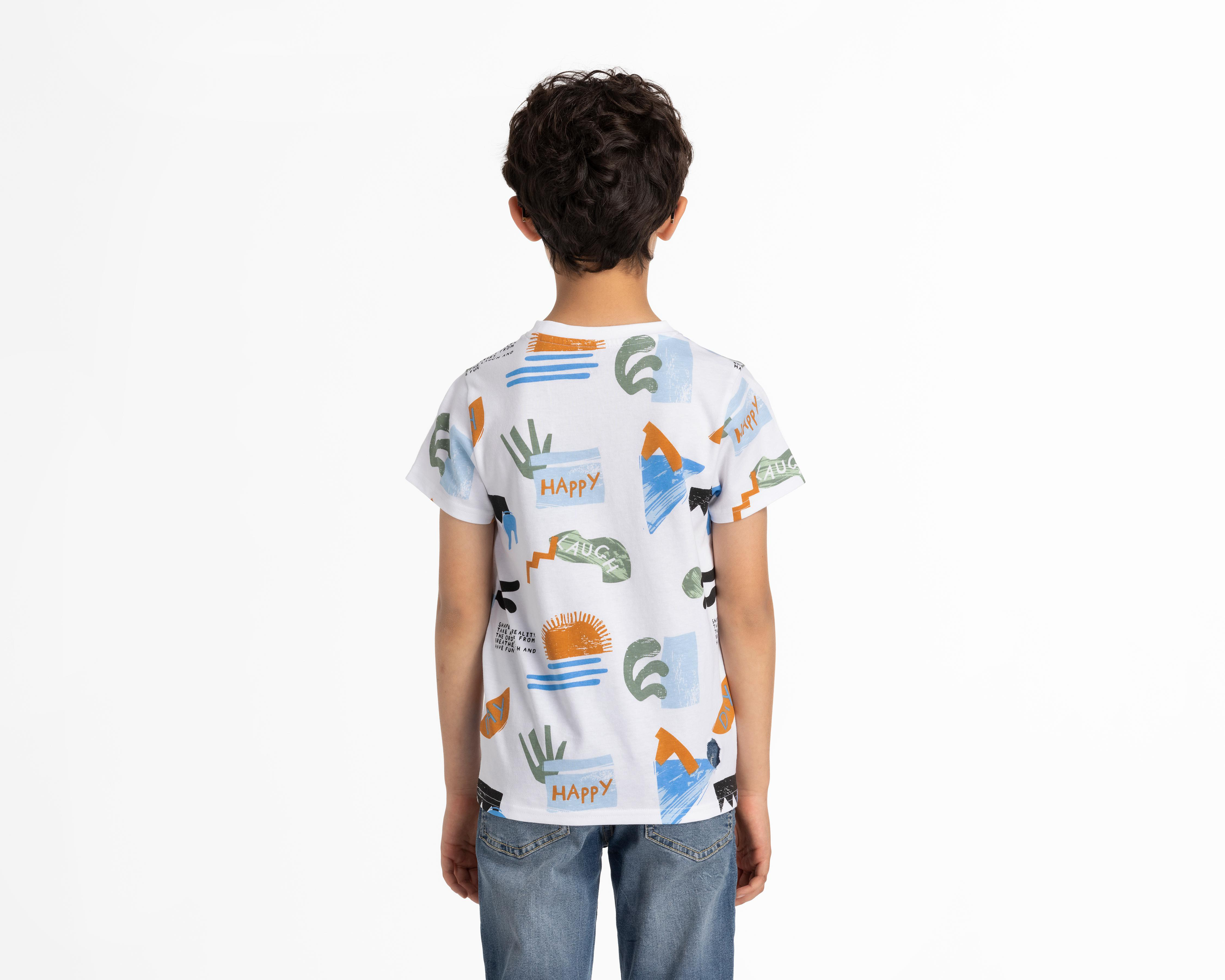 Foto 3 pulgar | Playera Refill Manga Corta Estampada para Niño