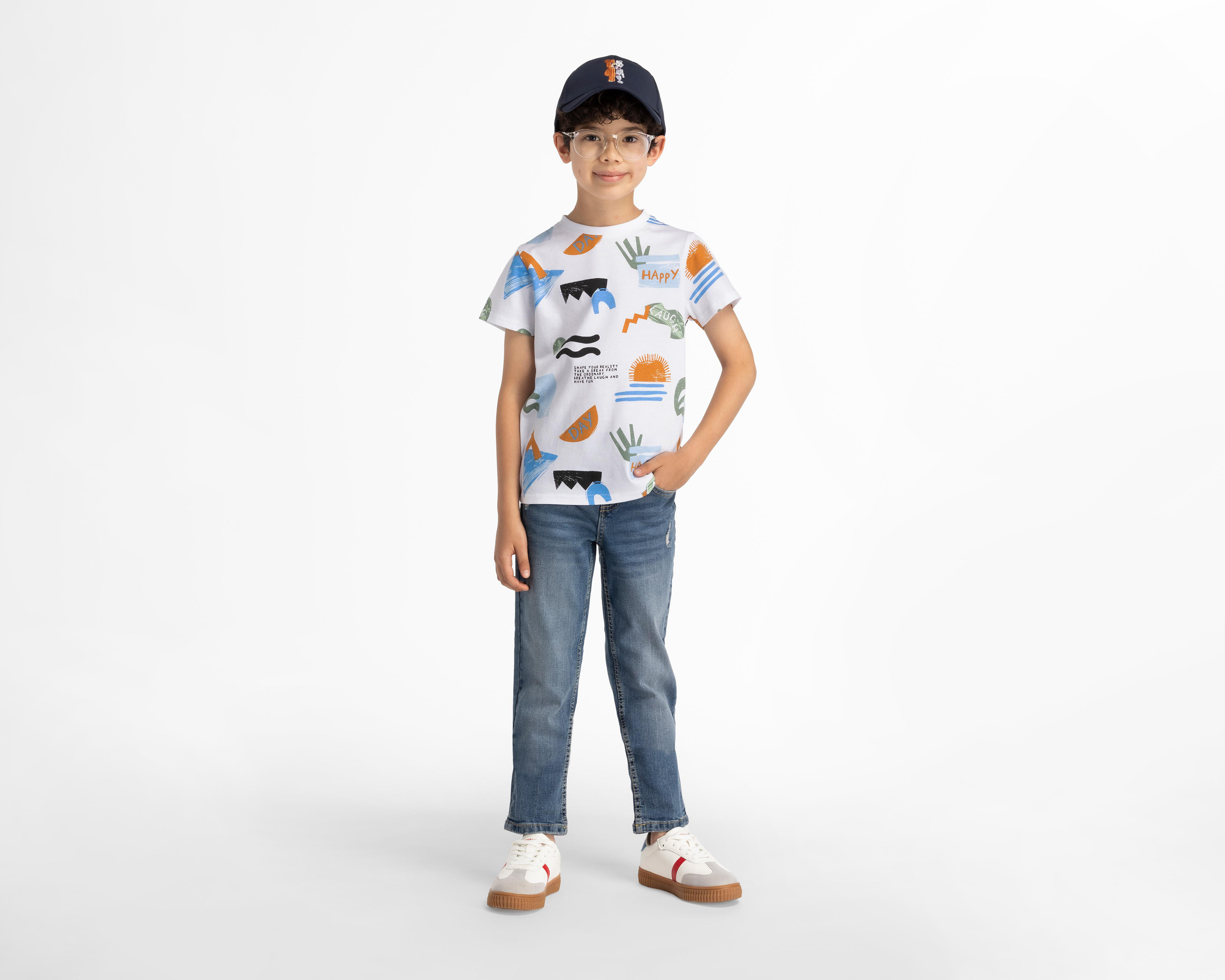 Foto 4 pulgar | Playera Refill Manga Corta Estampada para Niño