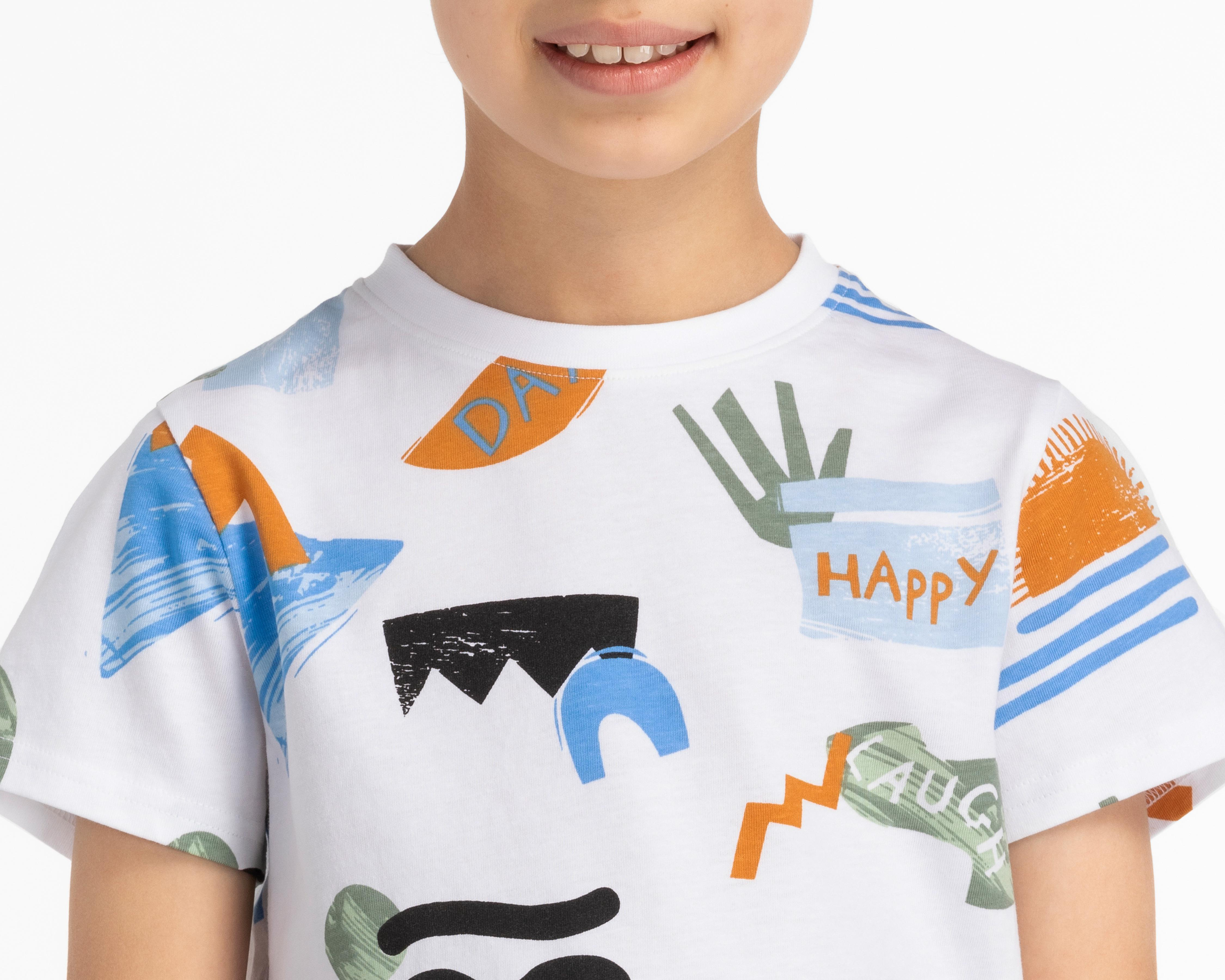 Foto 5 pulgar | Playera Refill Manga Corta Estampada para Niño