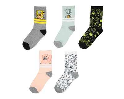 Foto 1 | Calcetas Tobilleras Bob Esponja para Niño 5 Pares