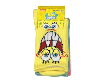 Foto 3 | Calcetas Largas Bob Esponja para Niño 5 Pares