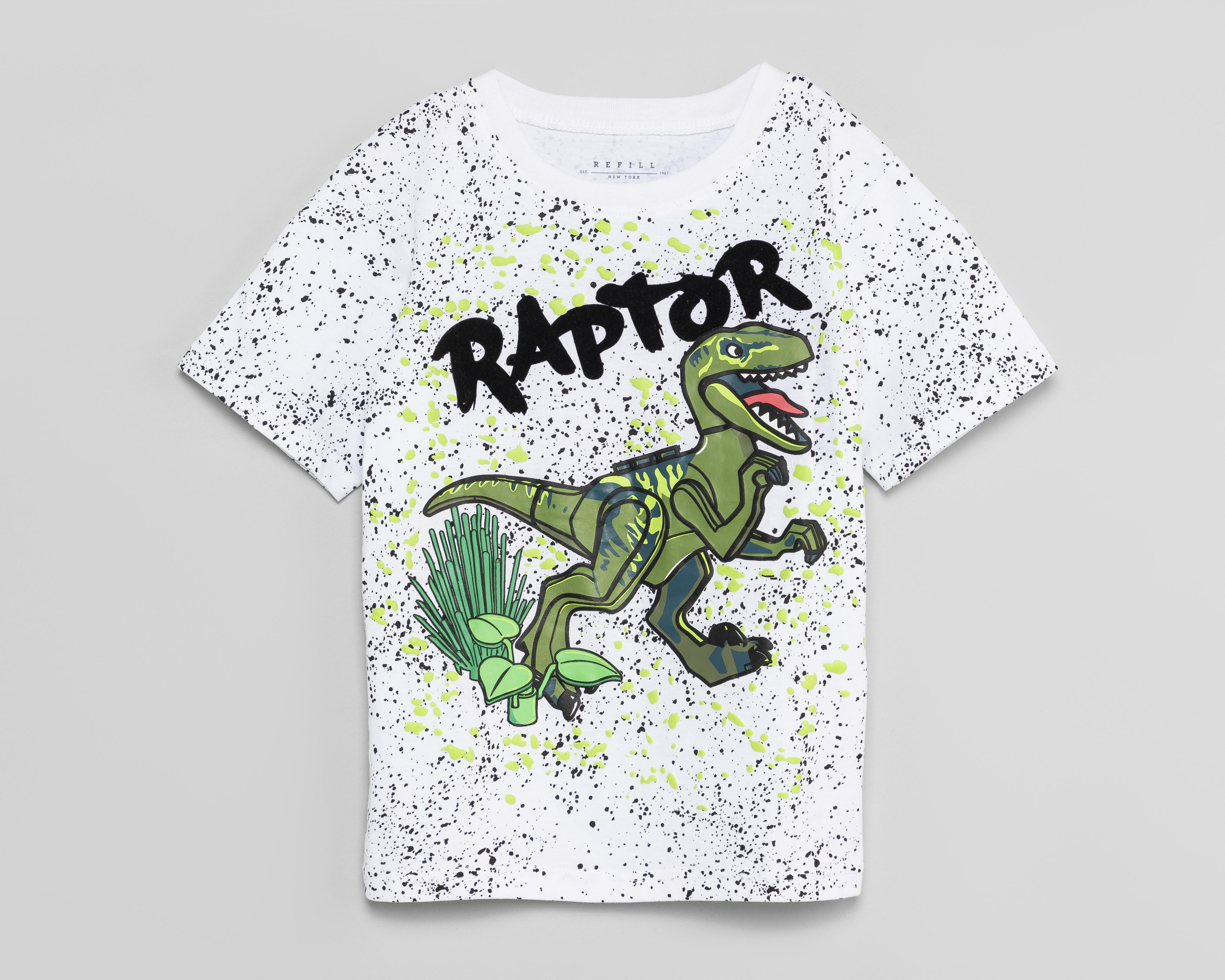 Foto 2 pulgar | Playera Refill Manga Corta Estampada para Niño