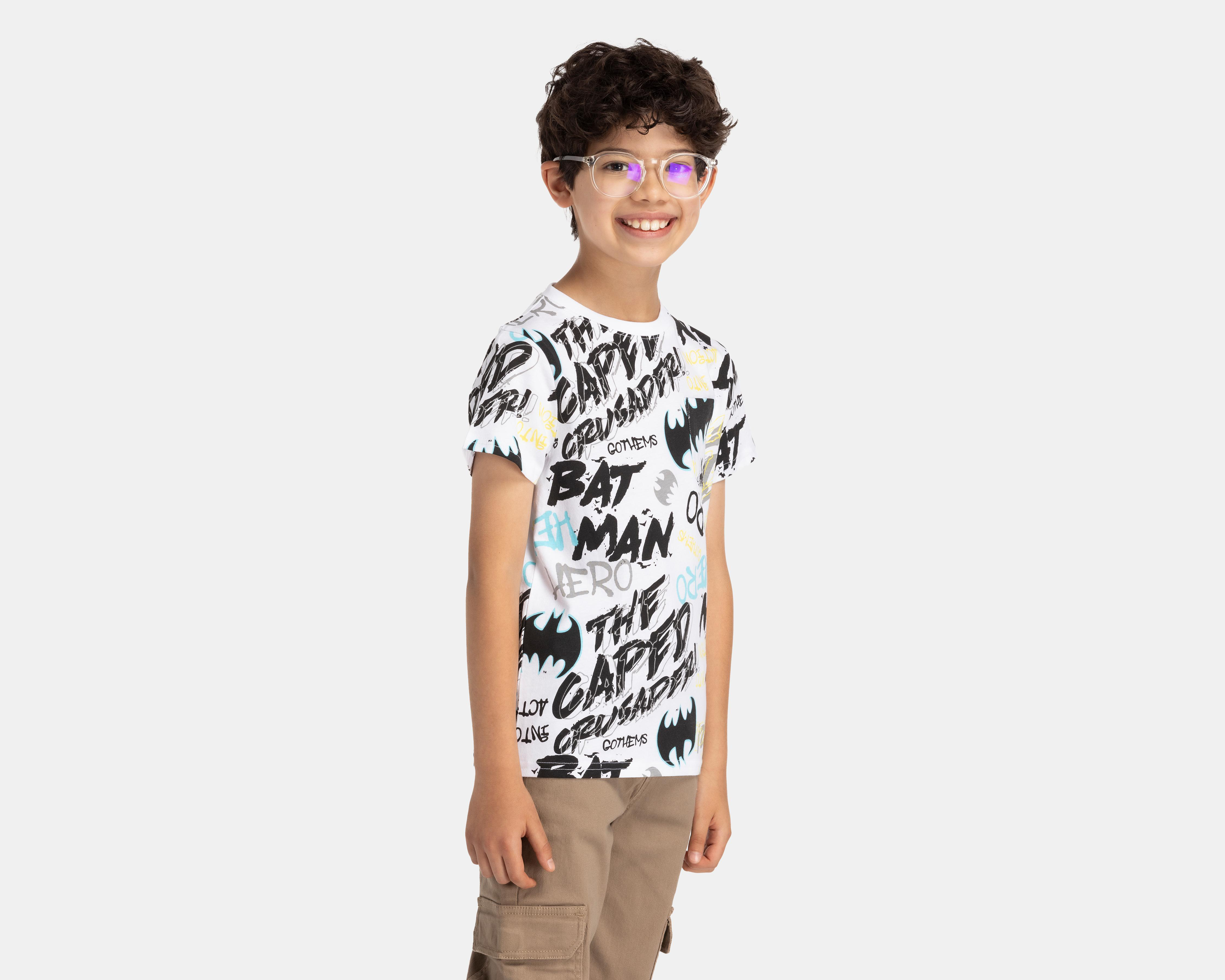 Playera Batman Manga Corta Estampada para Niño