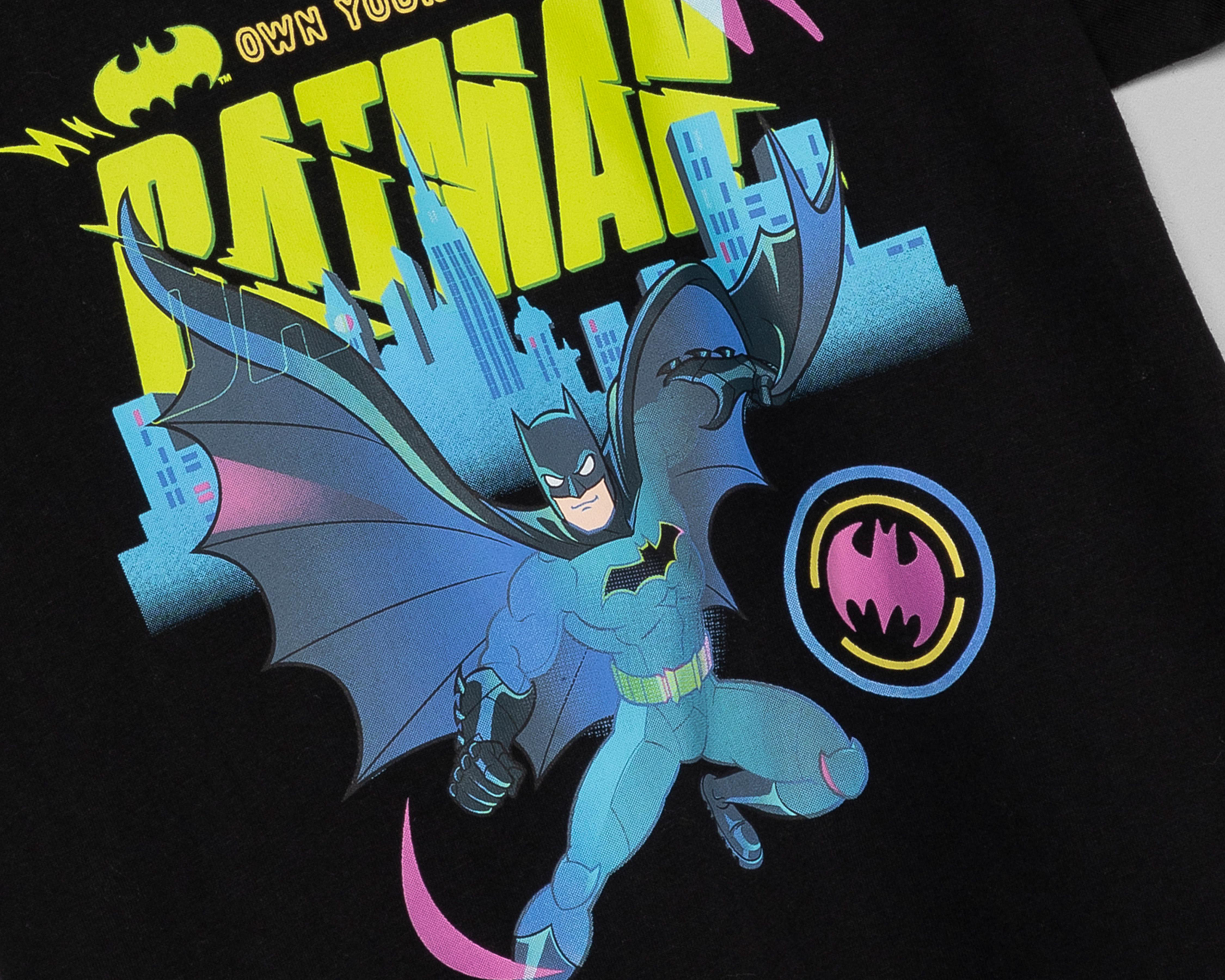 Foto 4 pulgar | Playera Batman Manga Corta Estampada para Niño