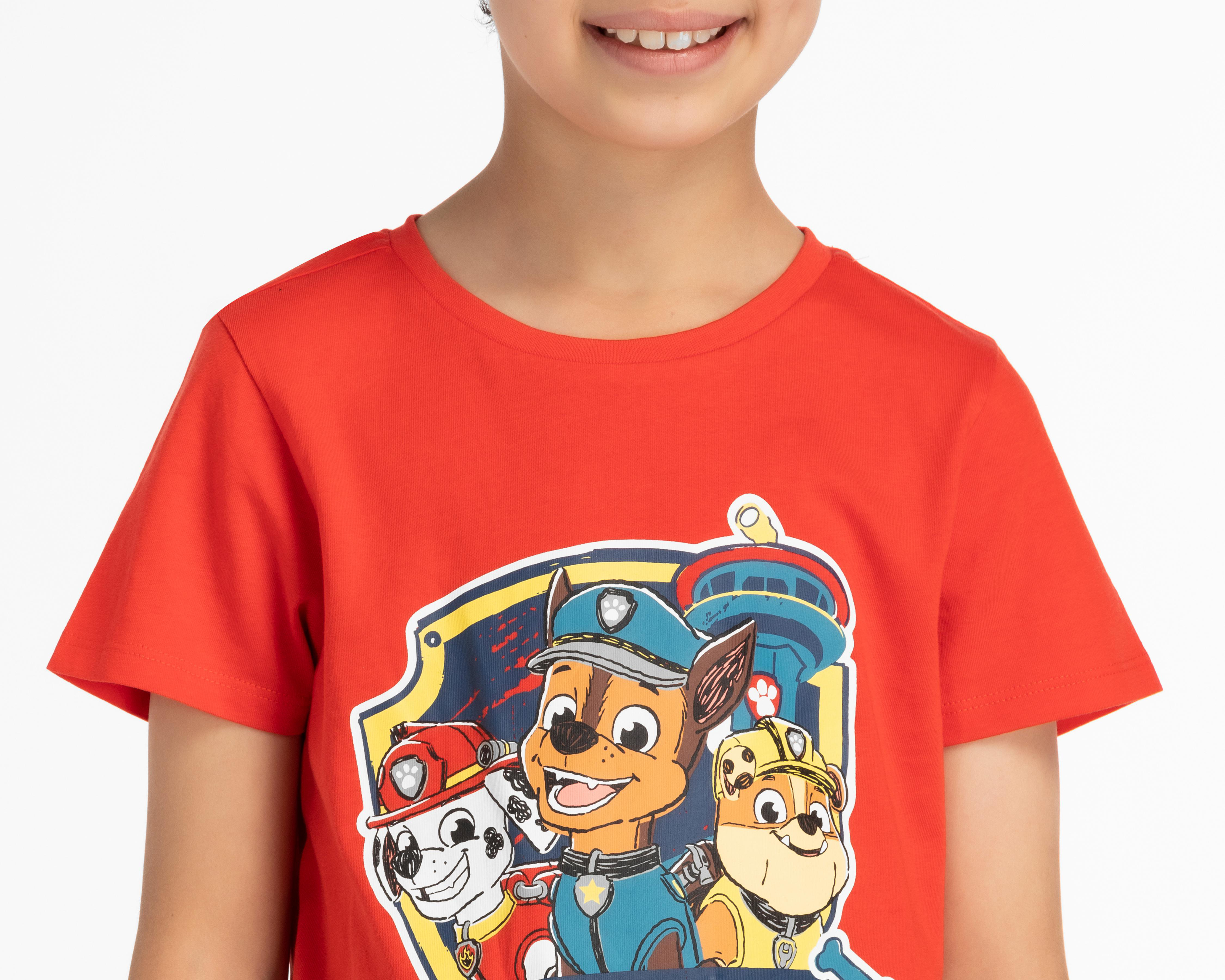 Foto 5 pulgar | Playera Paw Patrol Manga Corta Estampada para Niño