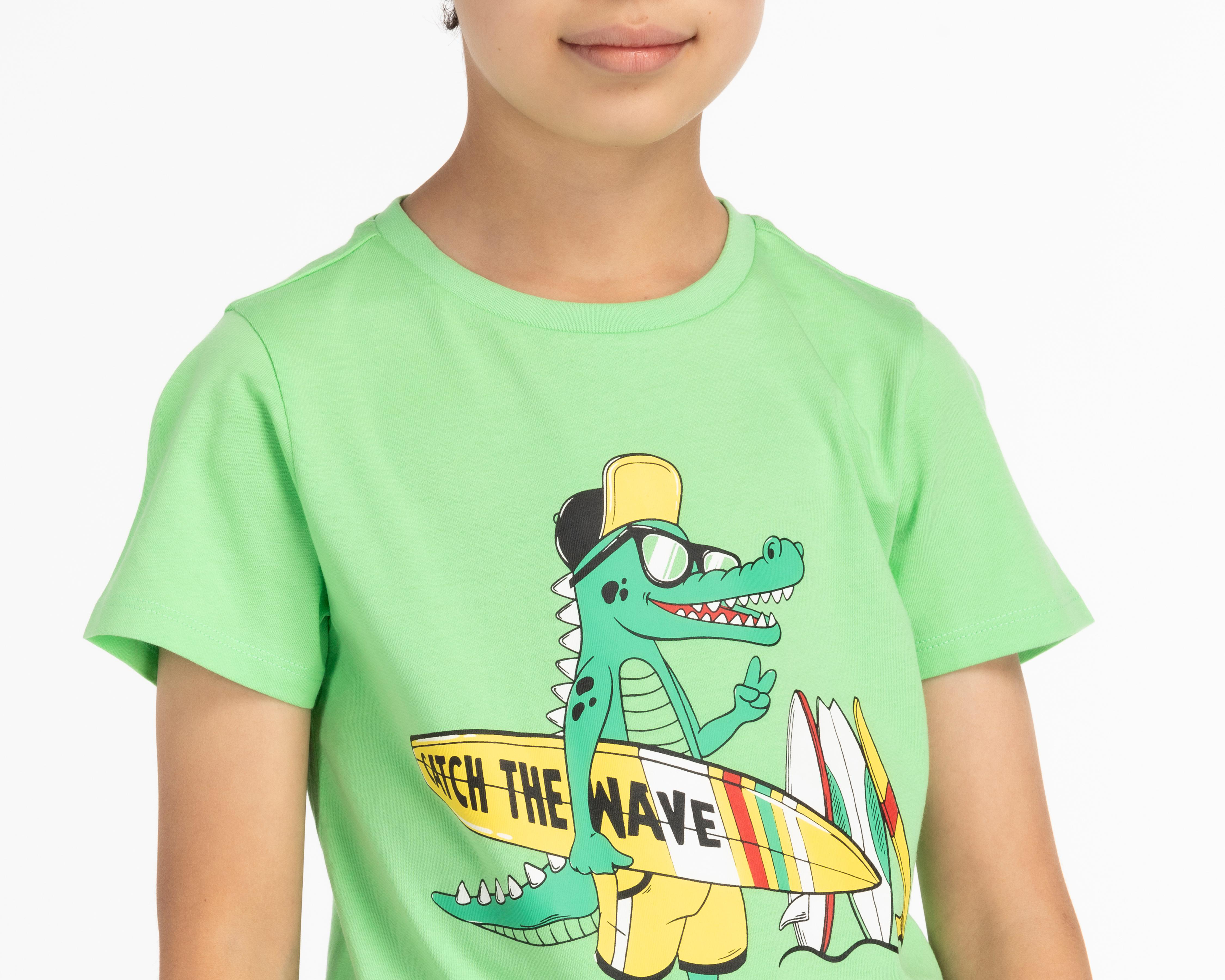 Foto 5 pulgar | Playera Refill Manga Corta Estampada para Niño