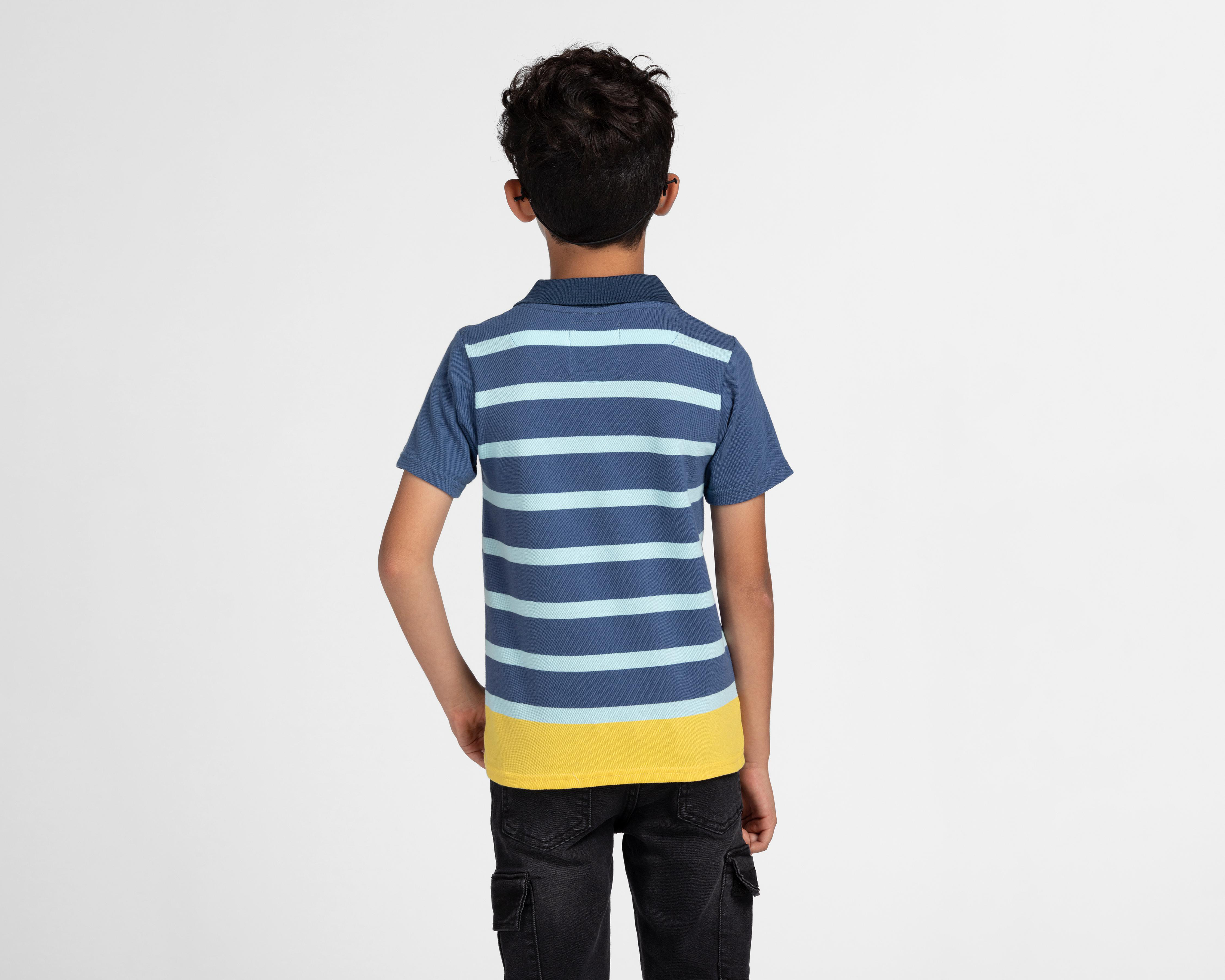 Foto 3 pulgar | Playera Refill Manga Corta a Rayas para Niño