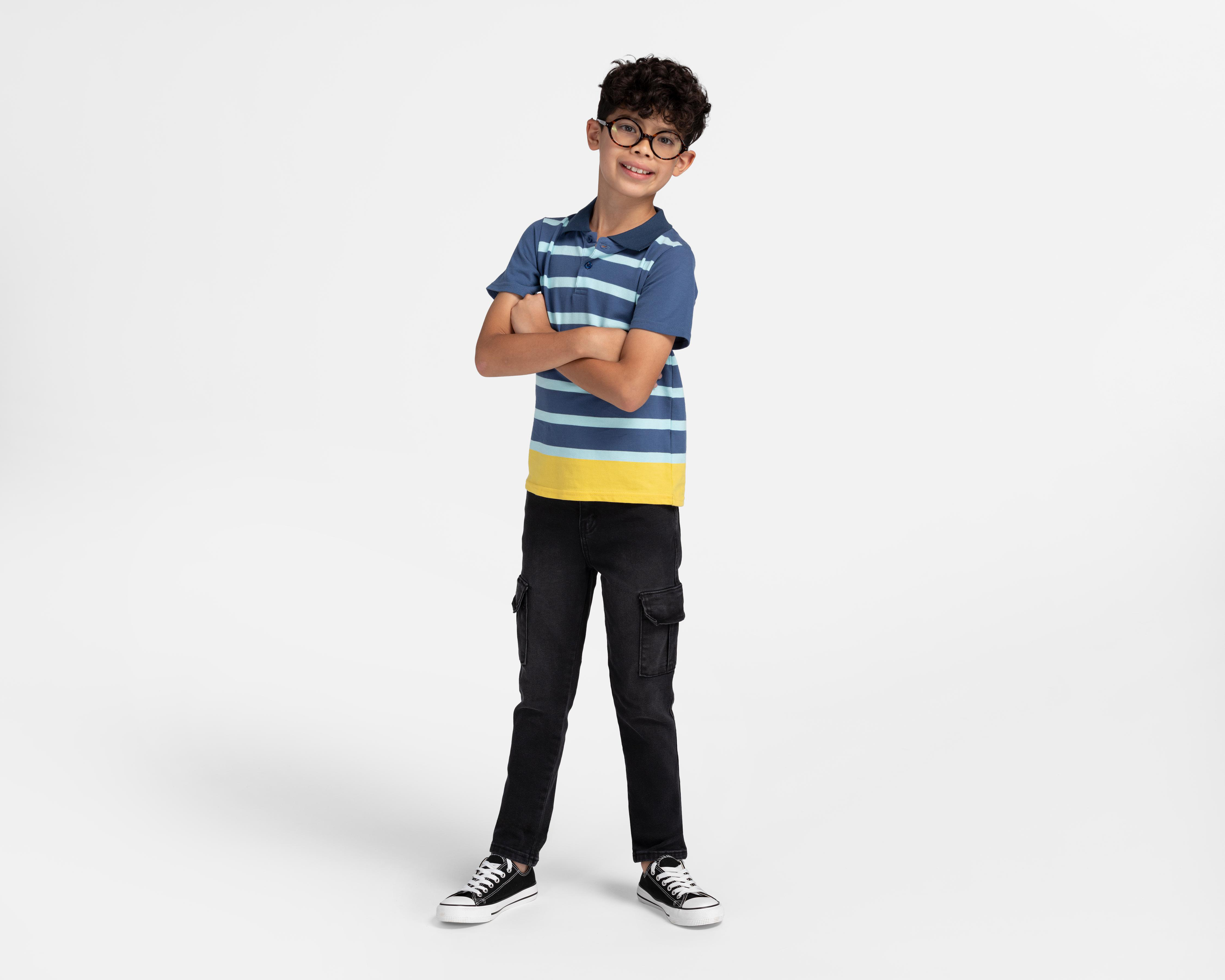 Foto 4 pulgar | Playera Refill Manga Corta a Rayas para Niño