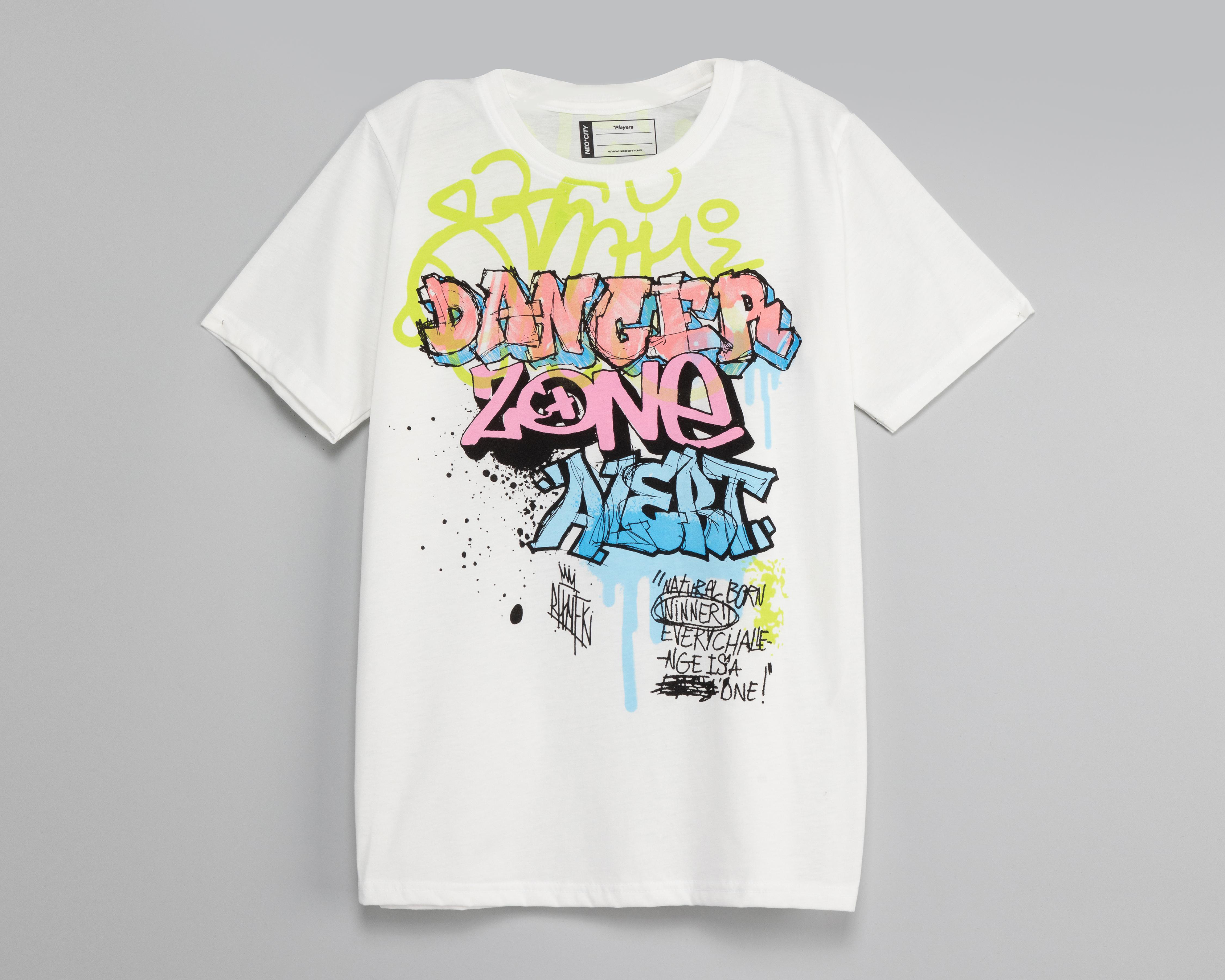 Foto 2 pulgar | Playera Neo*City Manga Corta con Estampado Juvenil