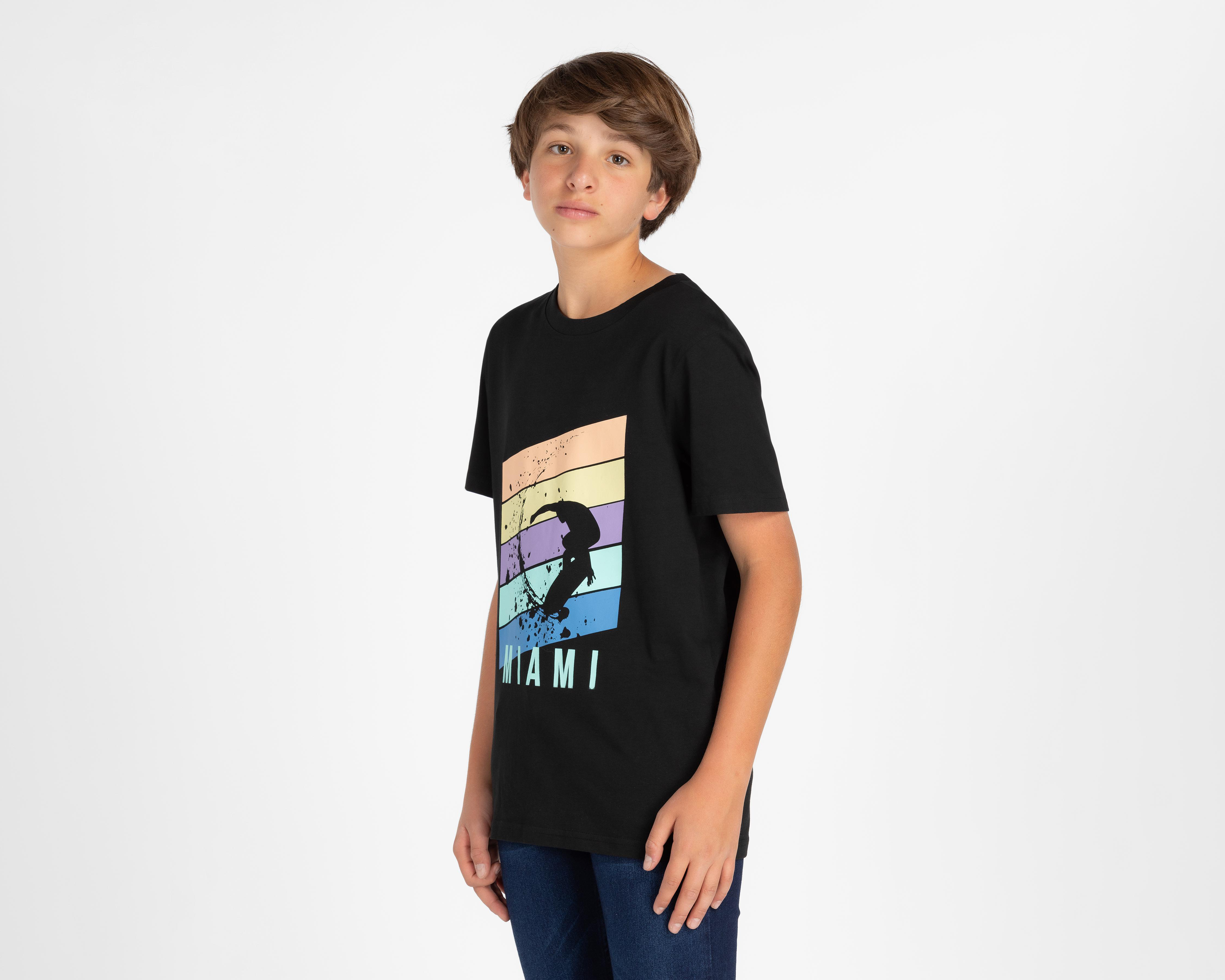 Foto 2 pulgar | Playera Neo*City Manga Corta Estampada Juvenil