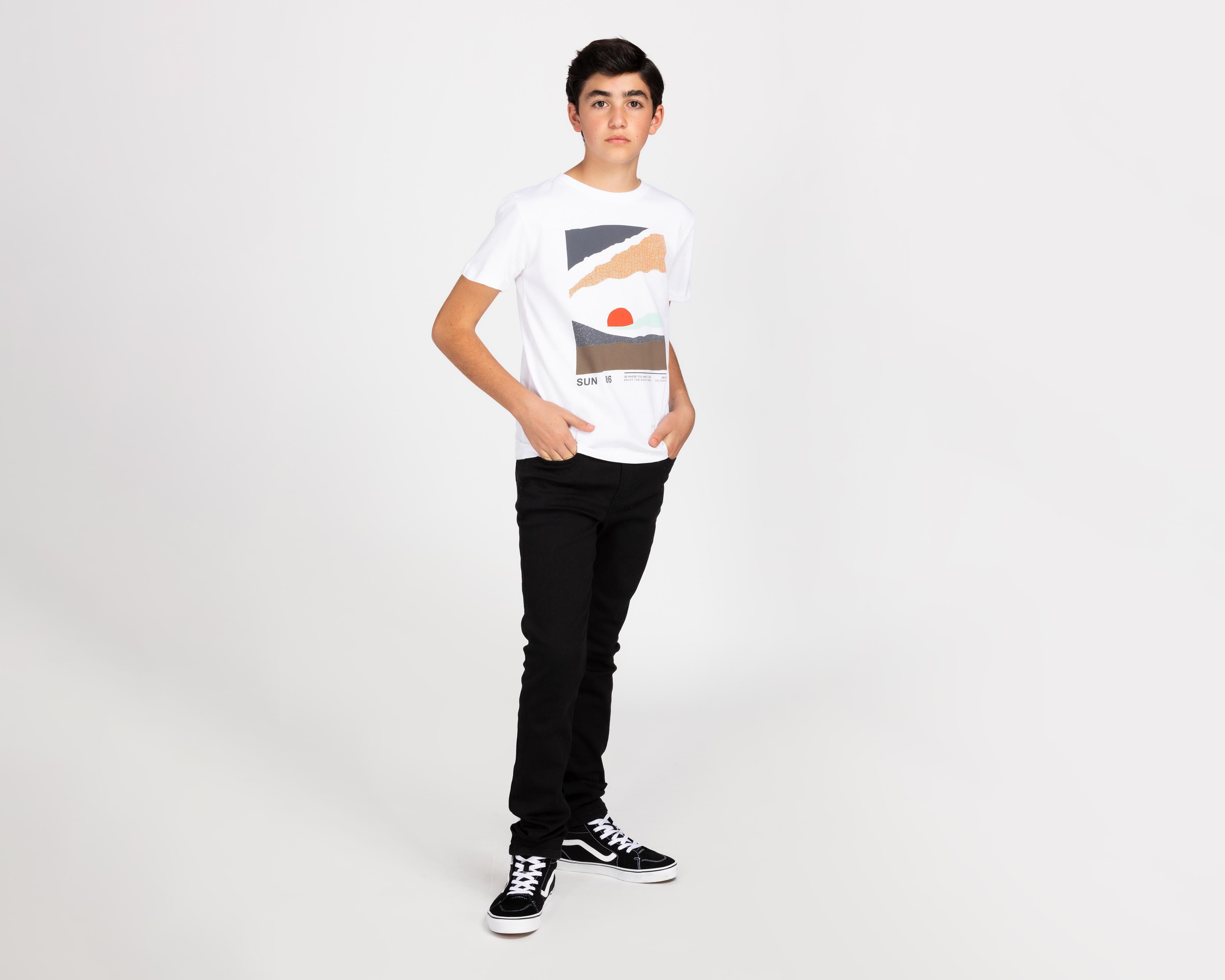 Foto 4 pulgar | Playera Refill Manga Corta Juvenil