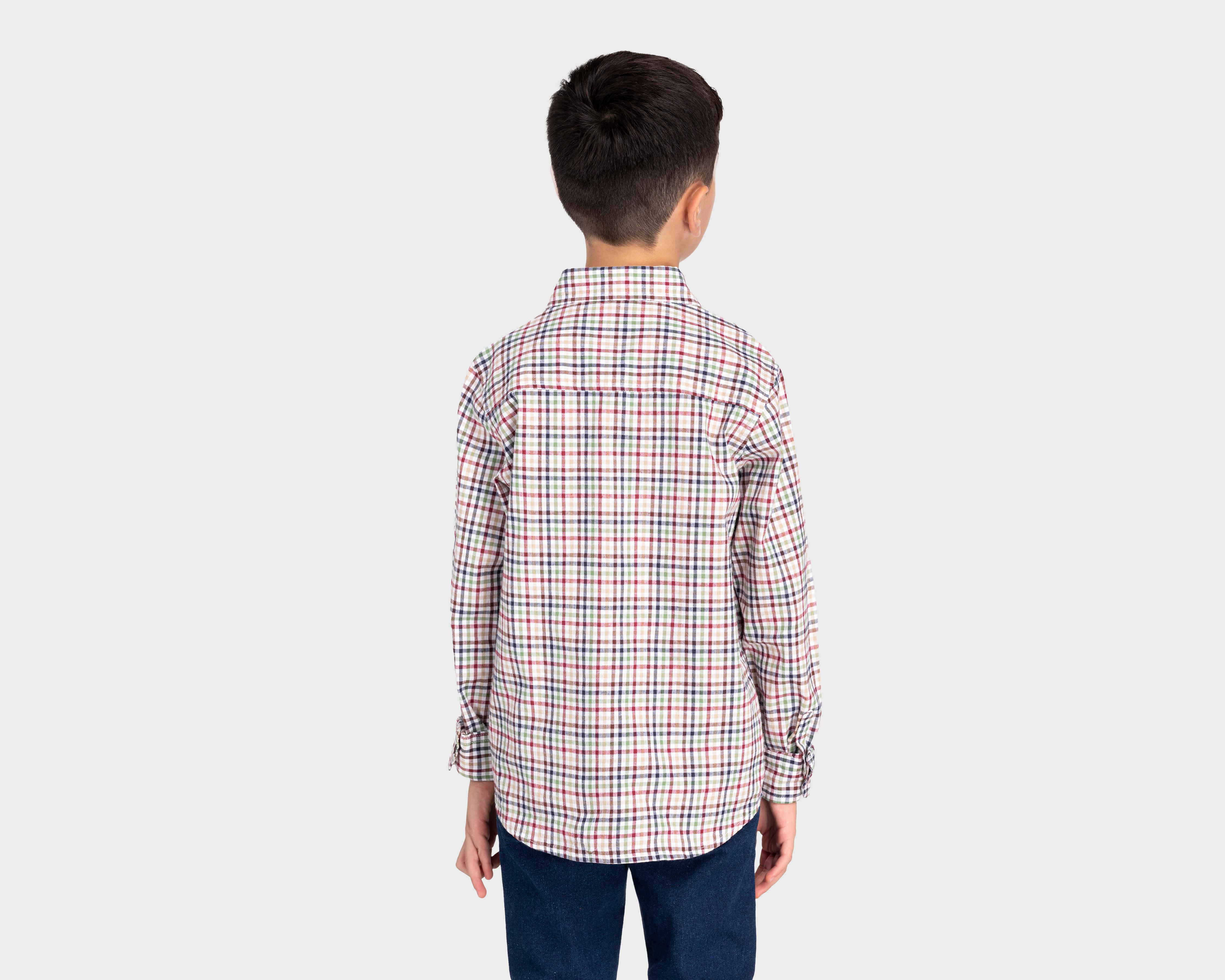 Foto 3 pulgar | Camisa Refill Manga Larga a Cuadros para Niño