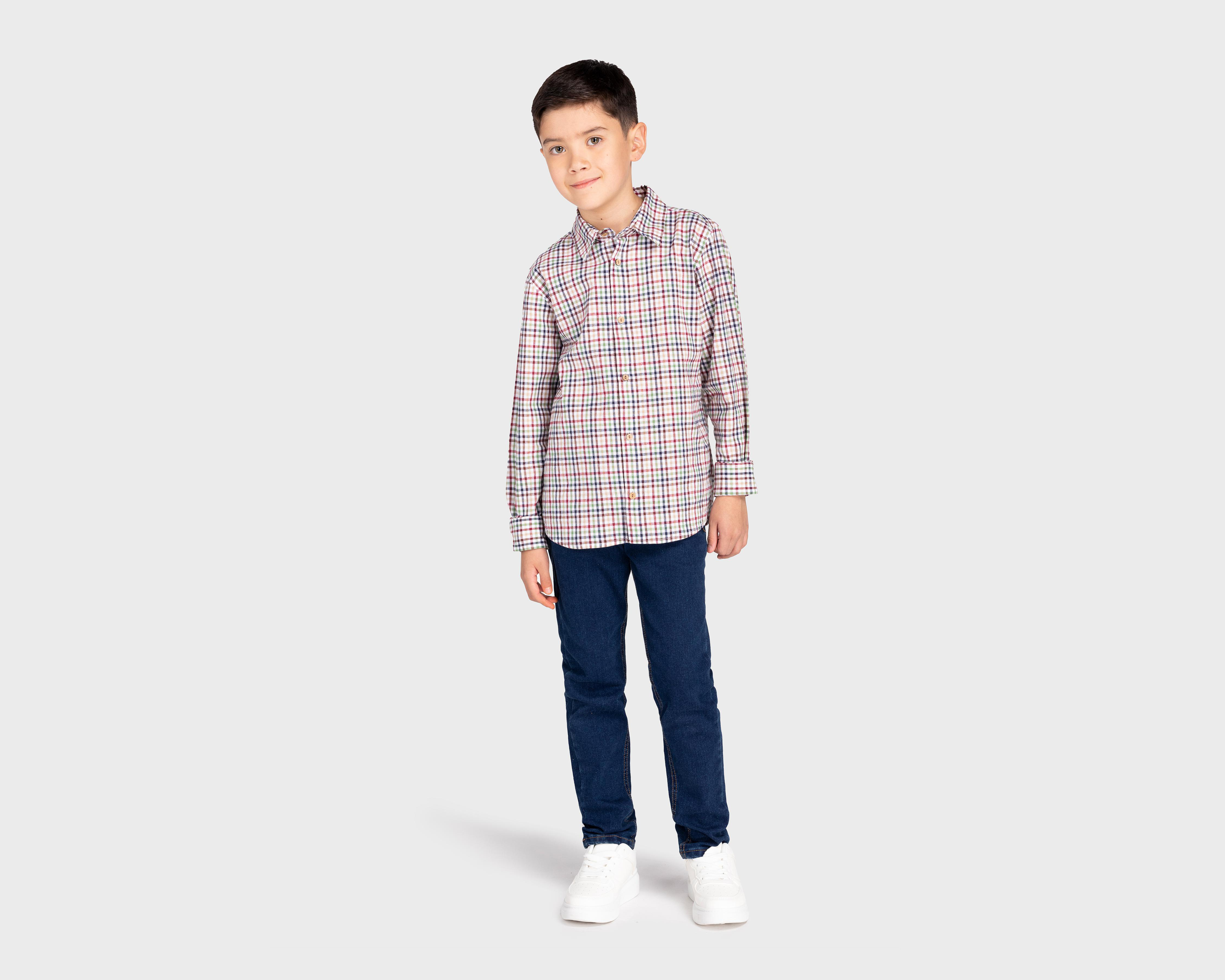 Foto 4 pulgar | Camisa Refill Manga Larga a Cuadros para Niño