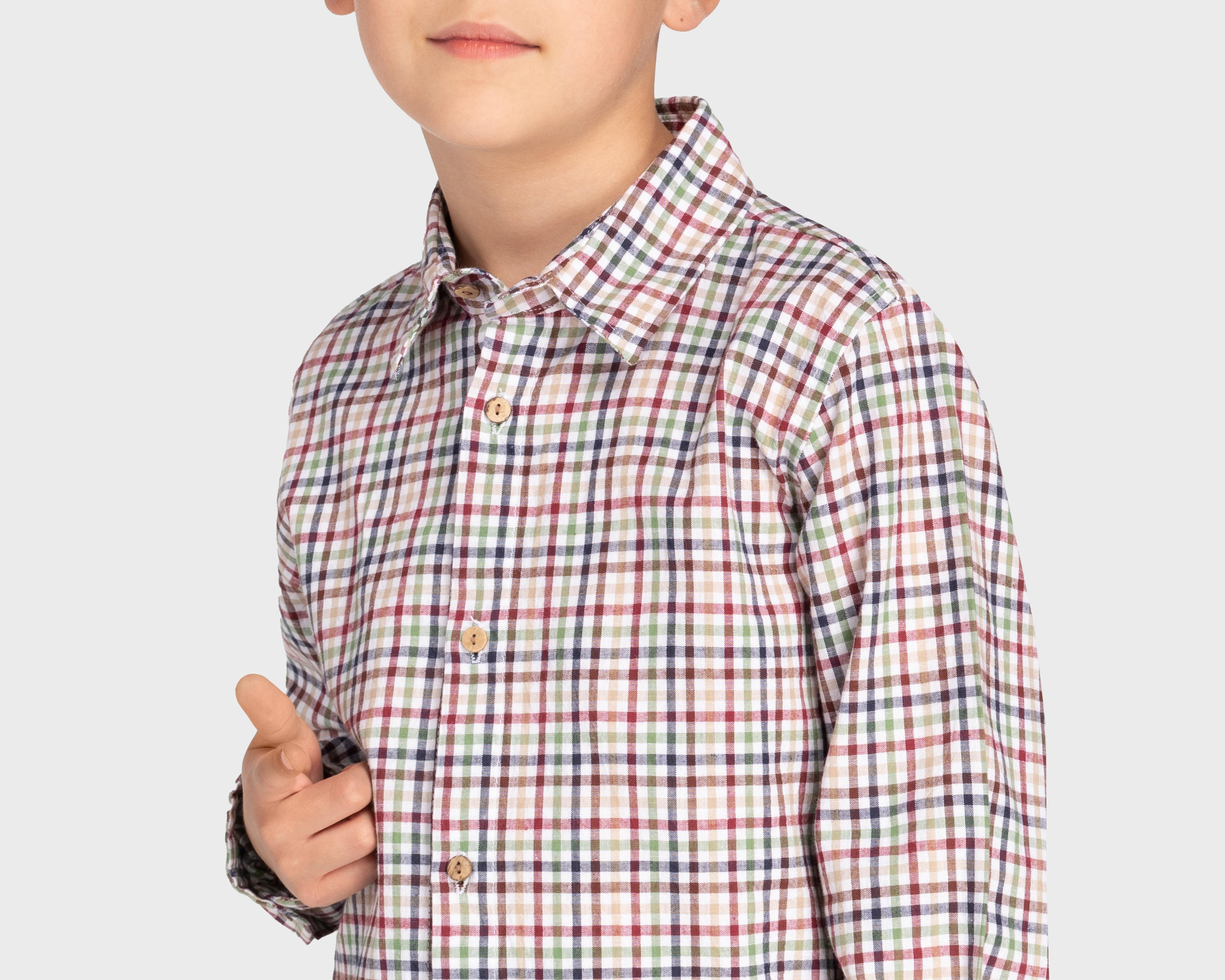 Foto 5 pulgar | Camisa Refill Manga Larga a Cuadros para Niño