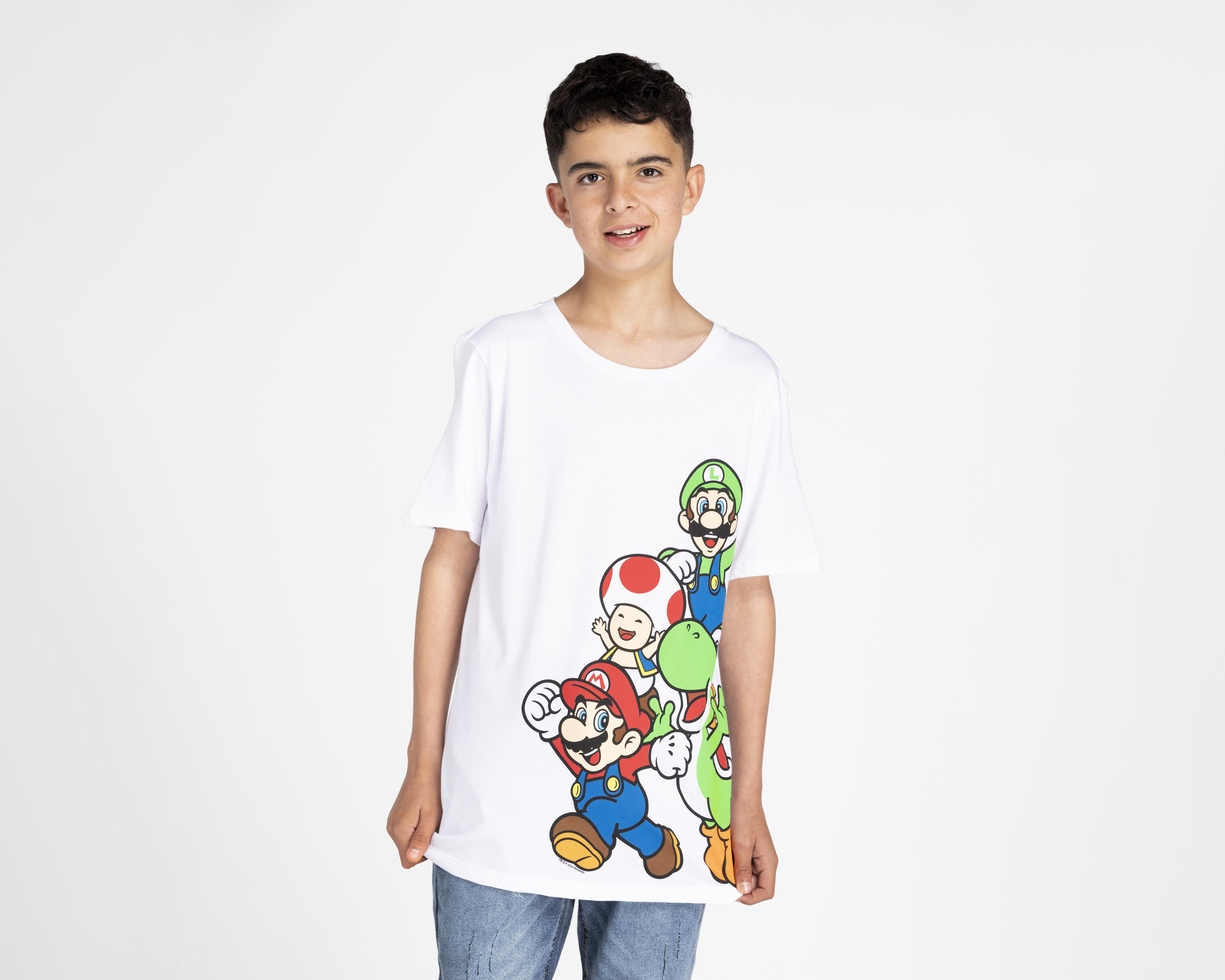 Playera Mario Bros Estampada Juvenil