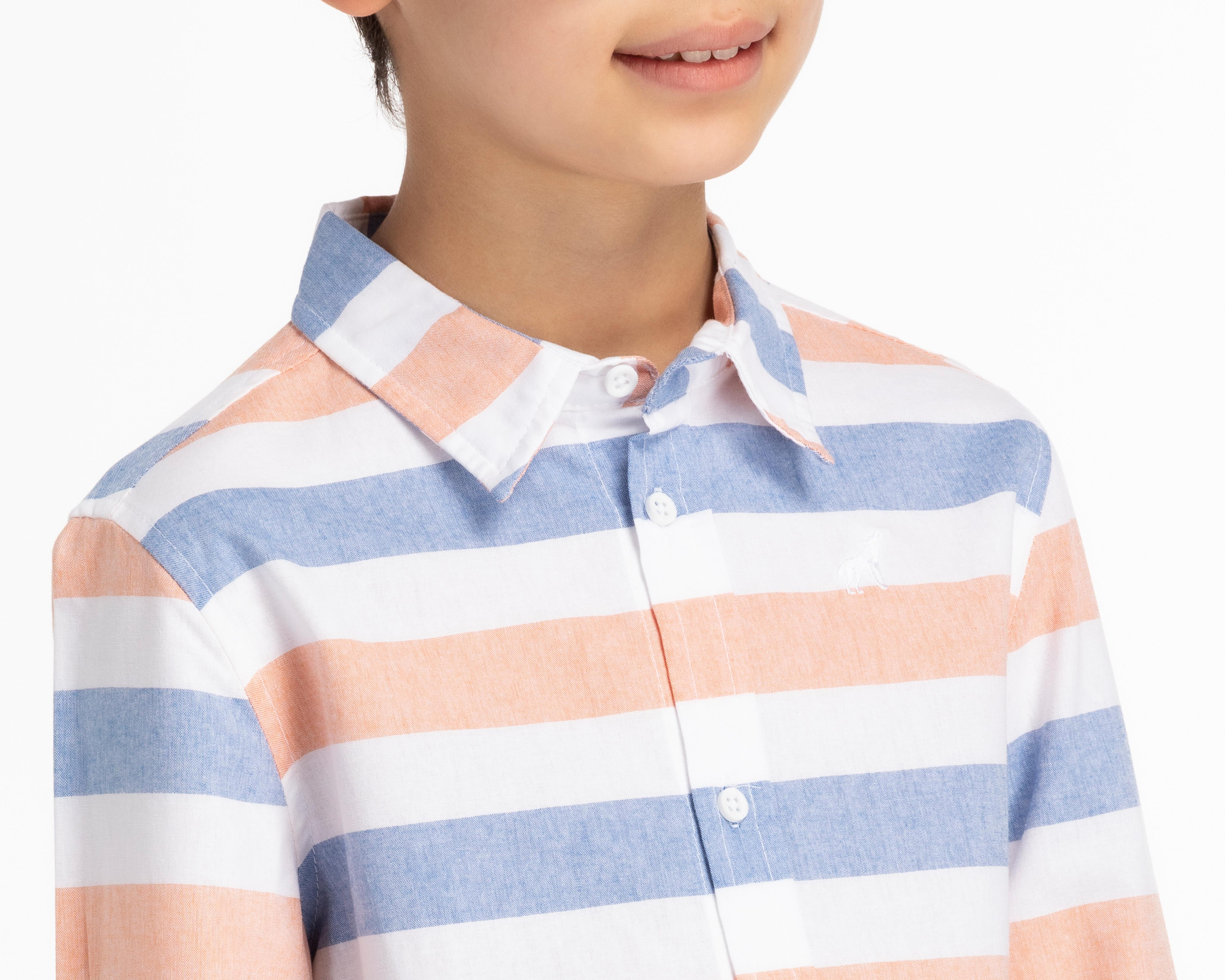 Foto 5 pulgar | Camisa Refill Manga Larga de Rayas para Niño