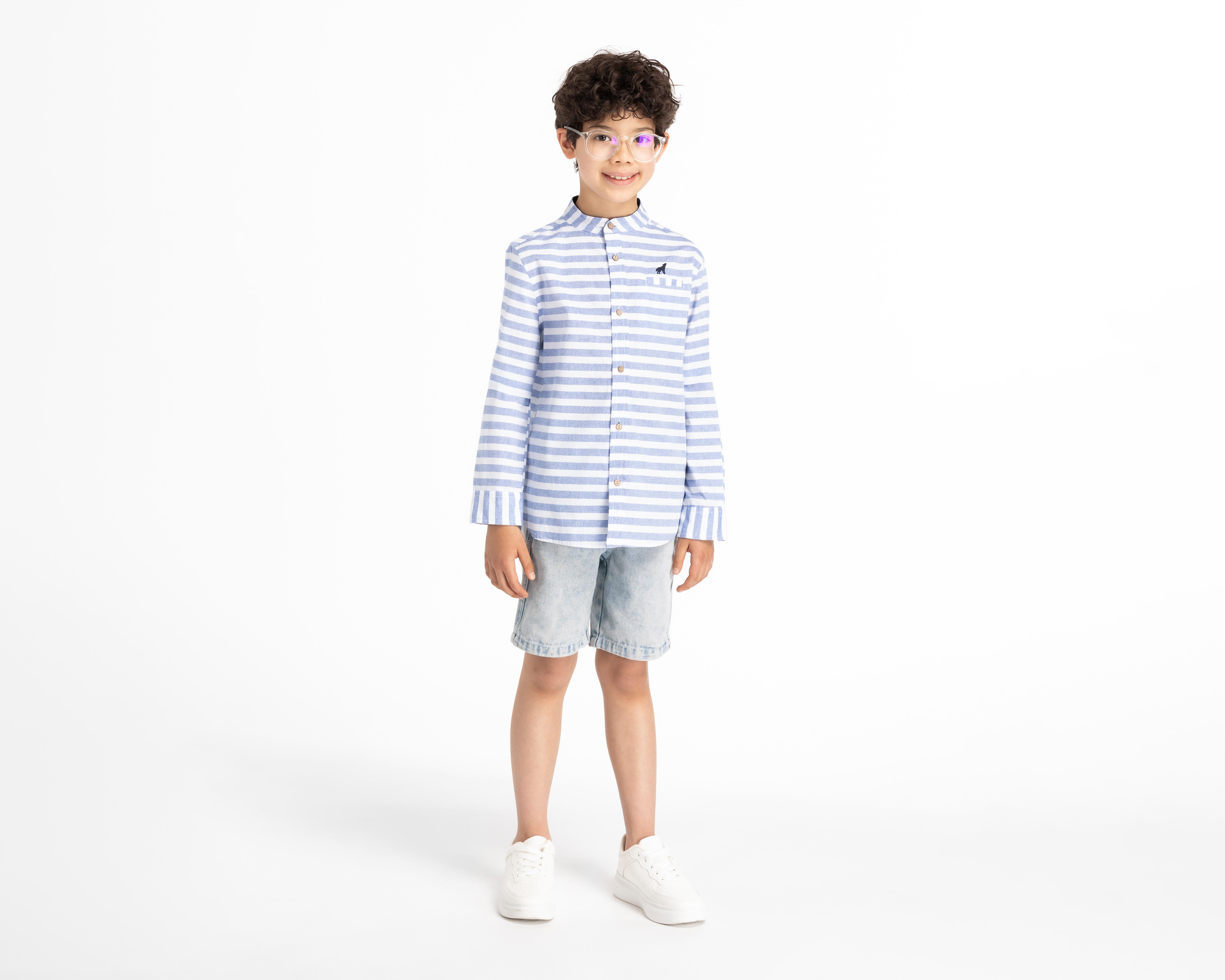 Foto 4 pulgar | Camisa Refill Manga Larga de Rayas para Niño