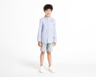 Foto 3 | Camisa Refill Manga Larga de Rayas para Niño