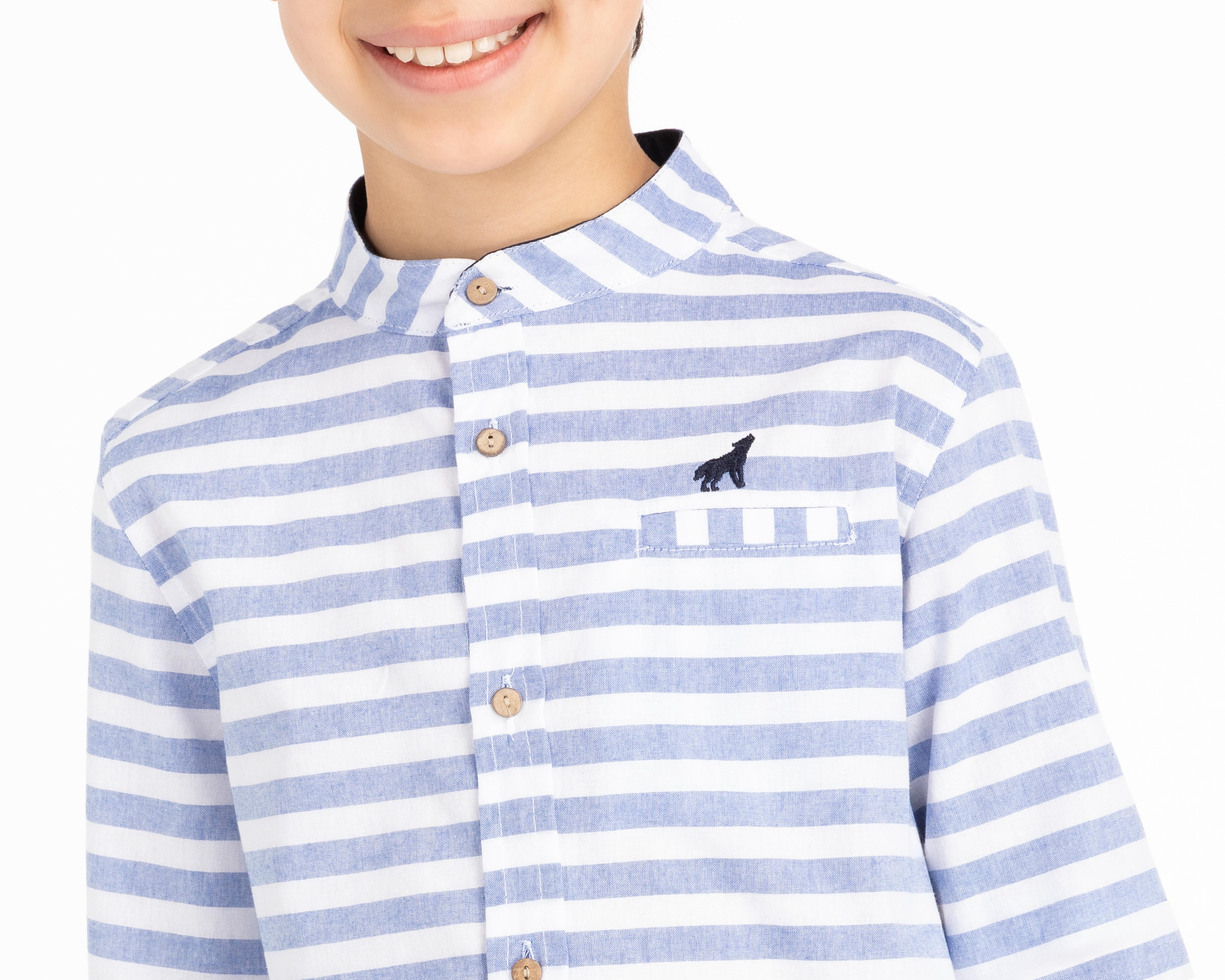 Foto 5 pulgar | Camisa Refill Manga Larga de Rayas para Niño