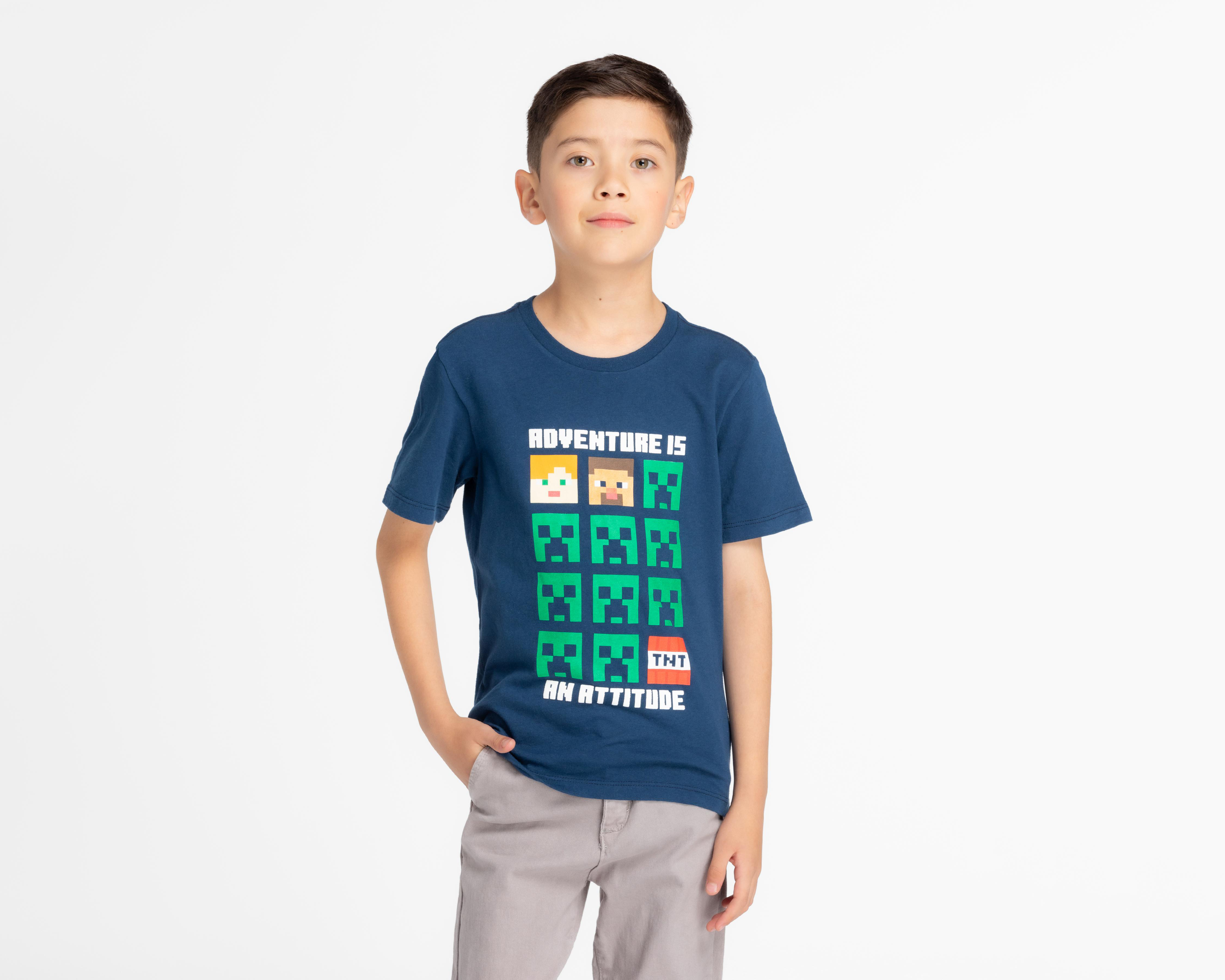 Playera Minecraft Manga Corta Estampada para Niño $119