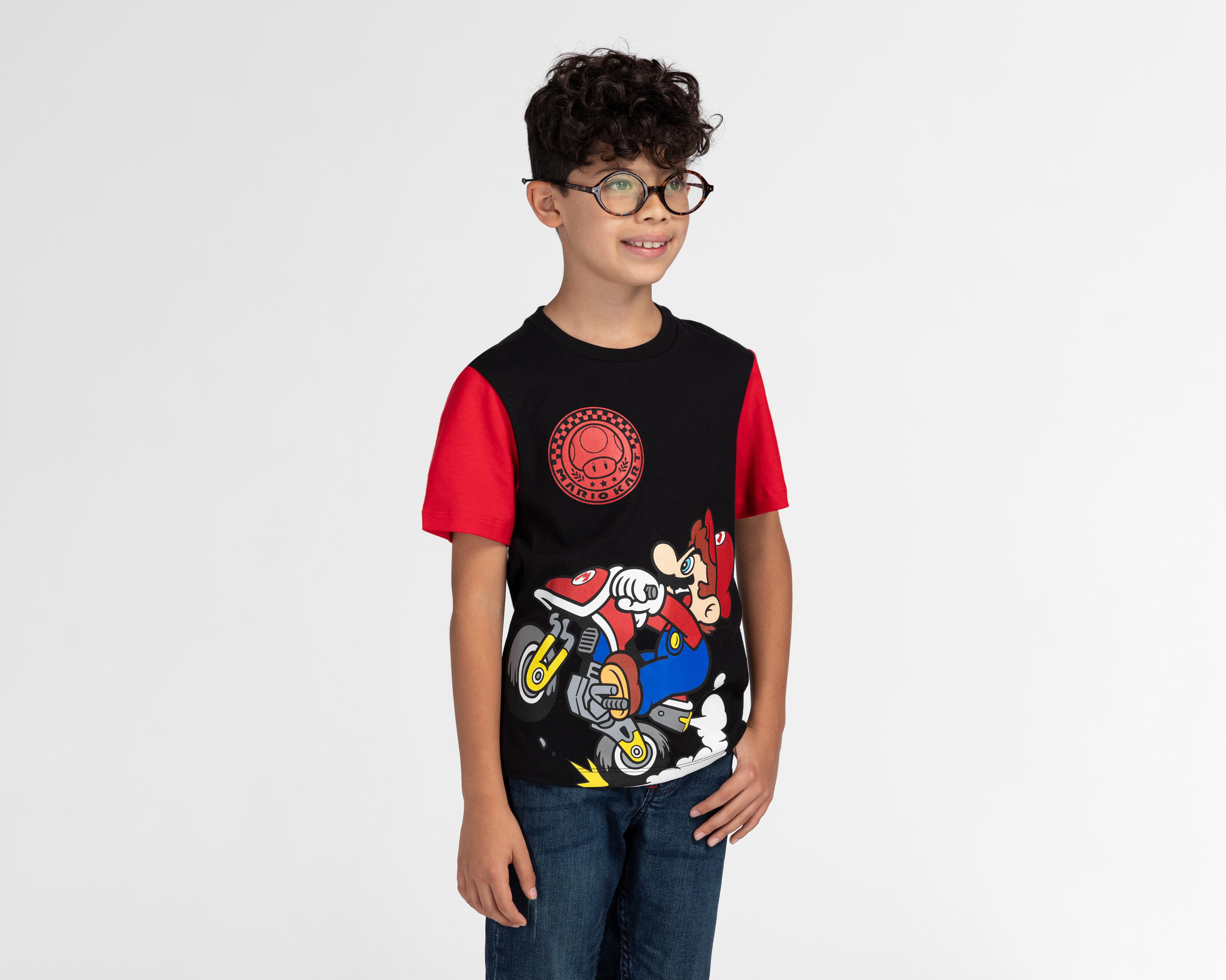Playera Mario Kart Manga Corta para Niño