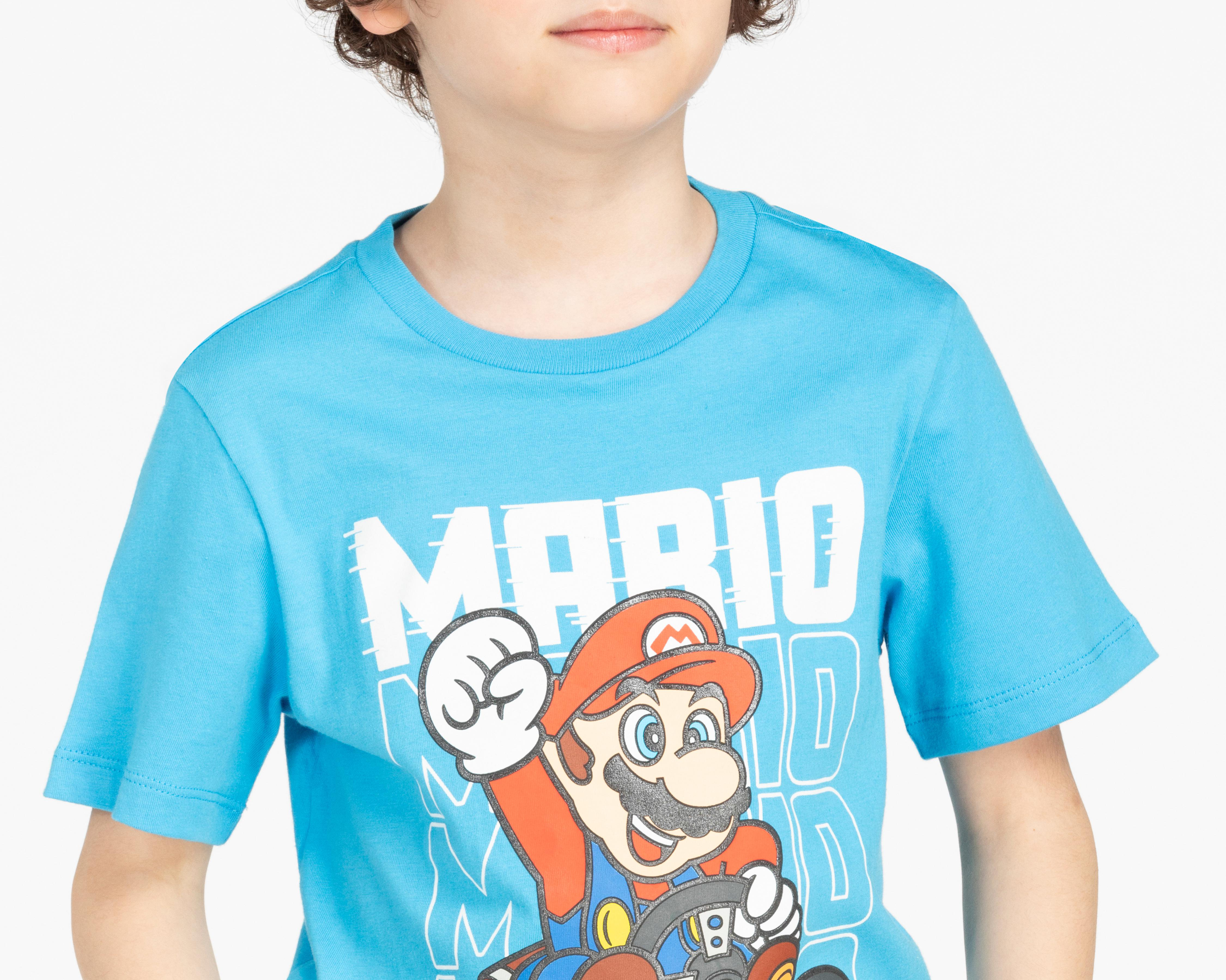 Foto 4 pulgar | Playera Mario Kart Manga Corta Estampada para Niño
