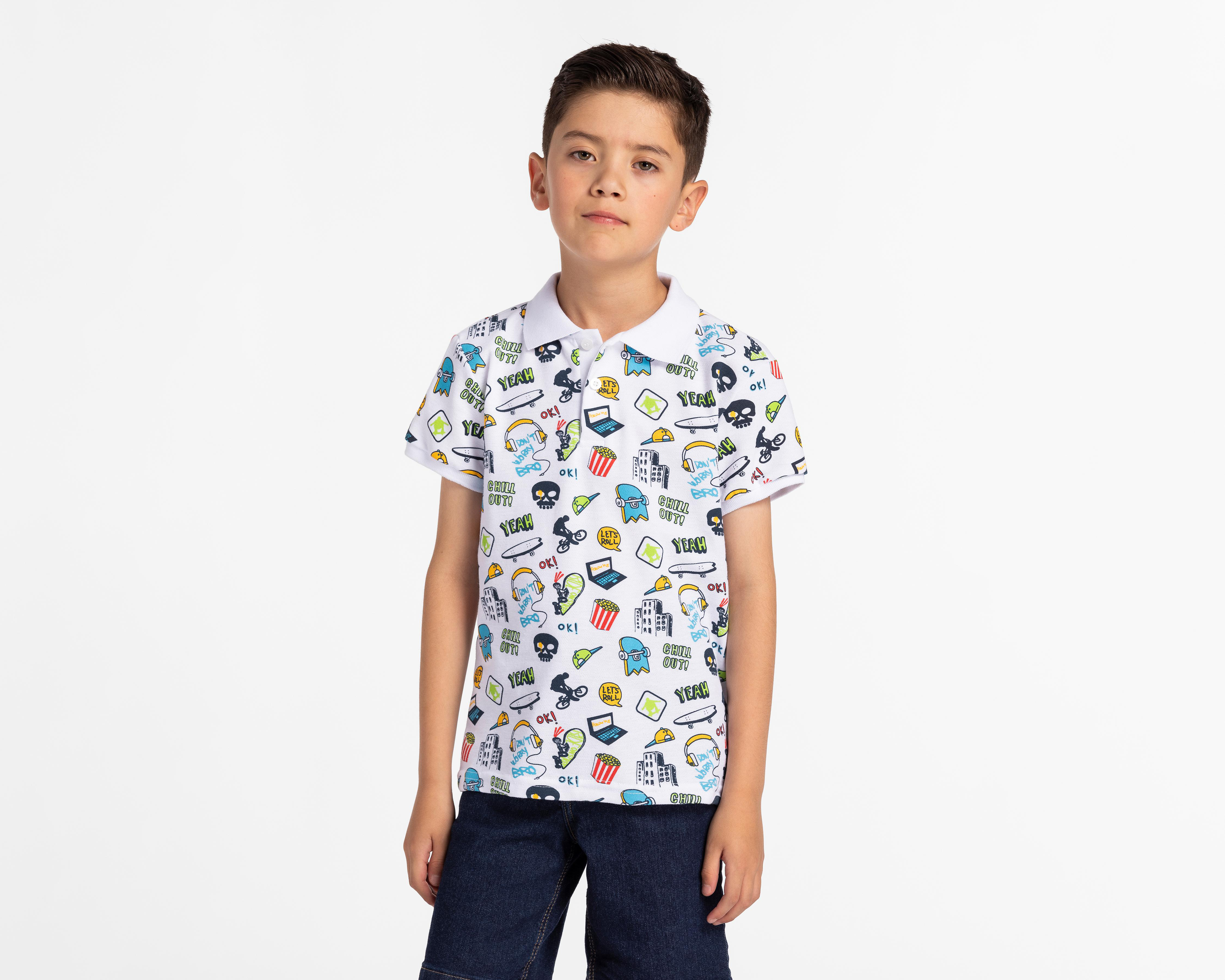 Playera Neo*City Manga Corta Estampada para Niño