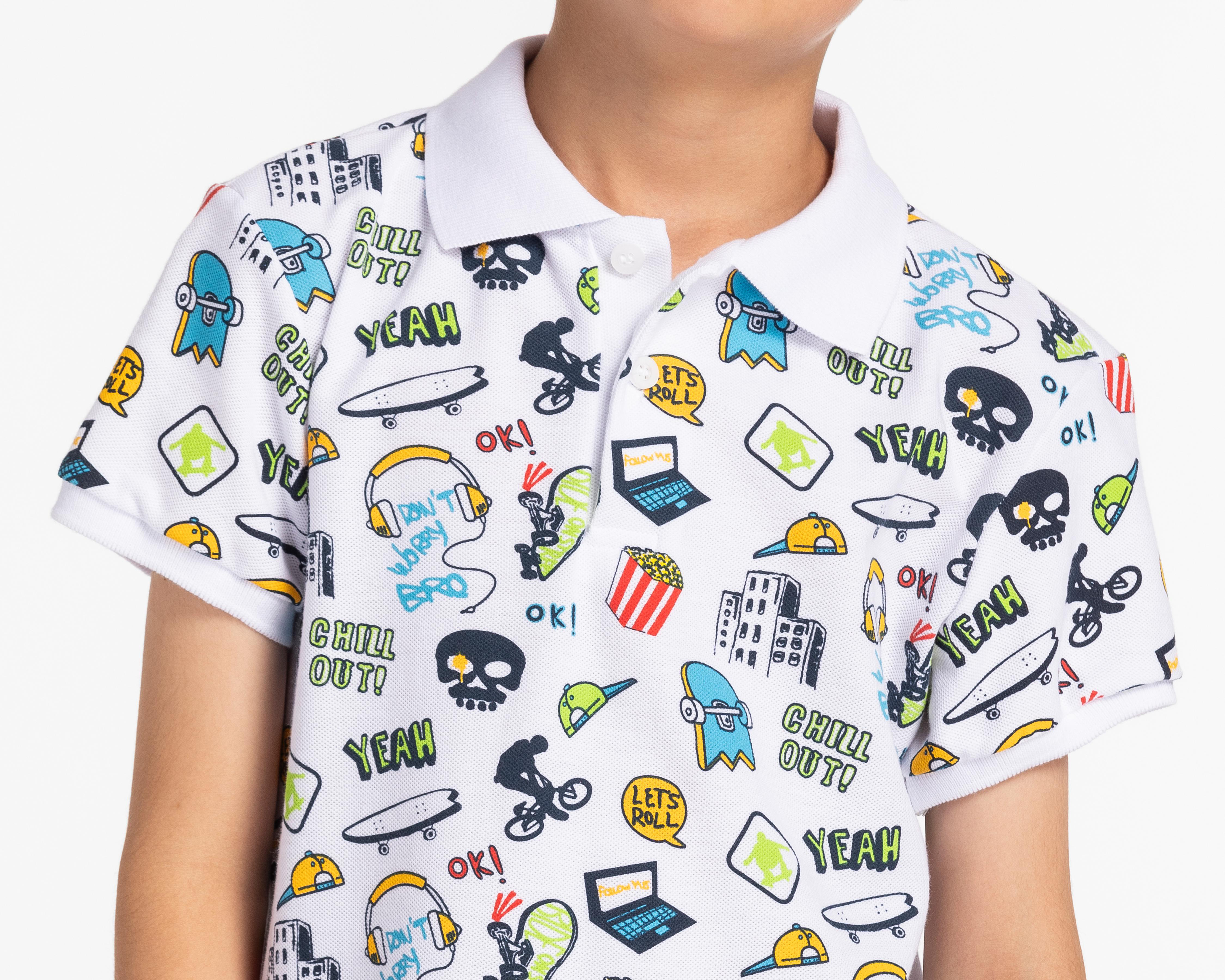 Foto 5 pulgar | Playera Neo*City Manga Corta Estampada para Niño