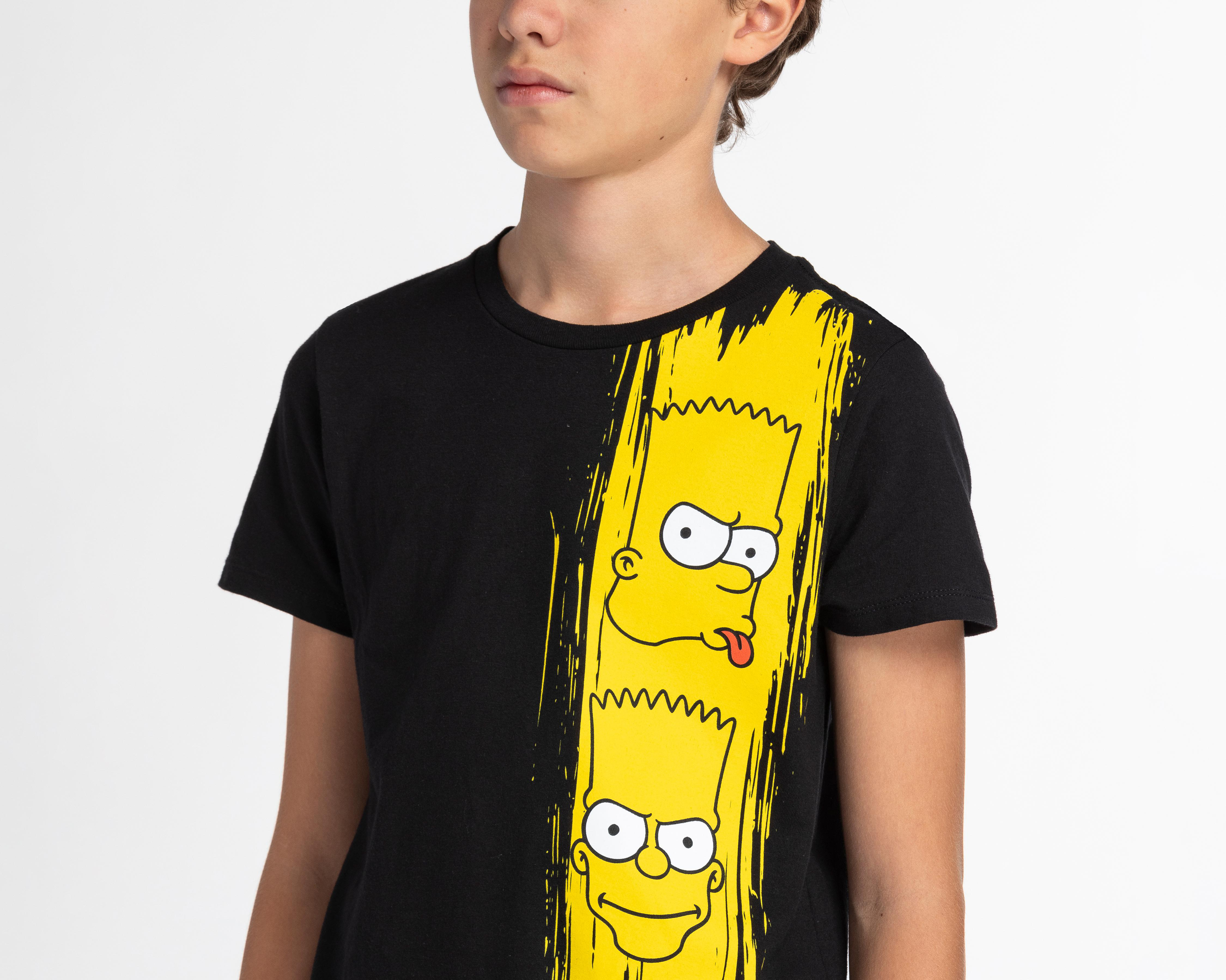 Foto 4 pulgar | Playera The Simpsons Manga Corta Estampada Juvenil