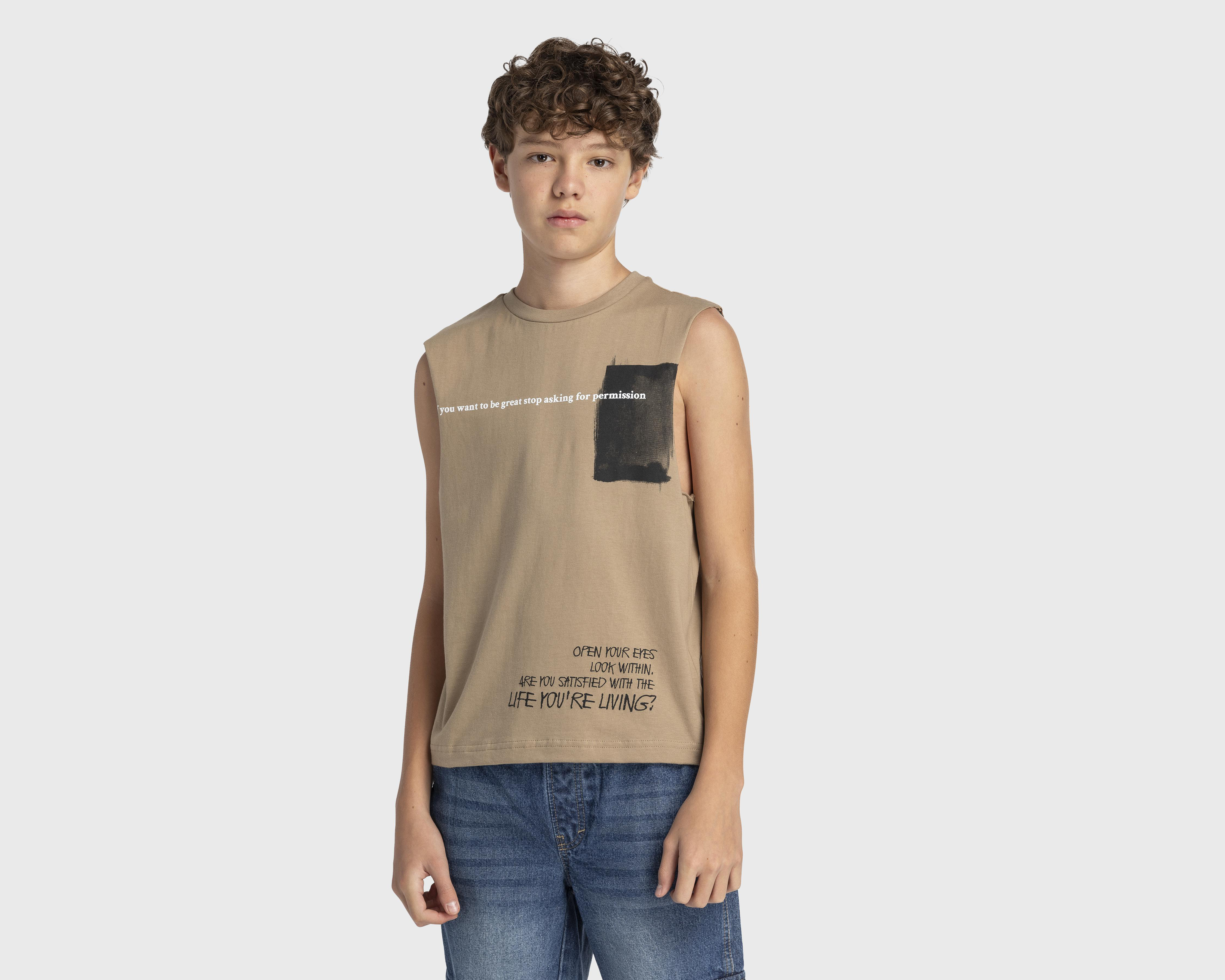 Foto 2 pulgar | Playera Neo*City sin Mangas con Estampado Juvenil
