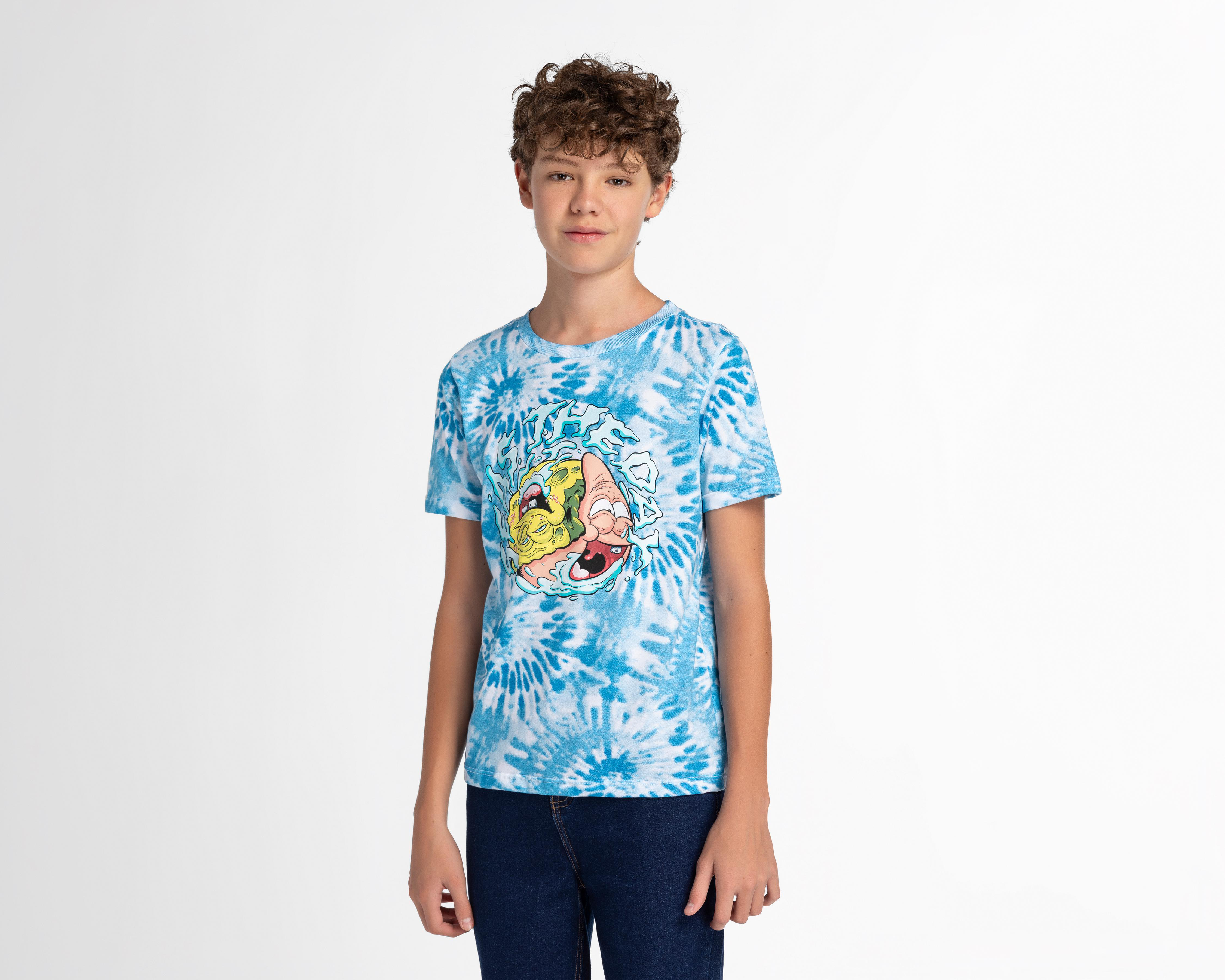 Playera Bob Esponja Manga Corta Tie-Dye Juvenil