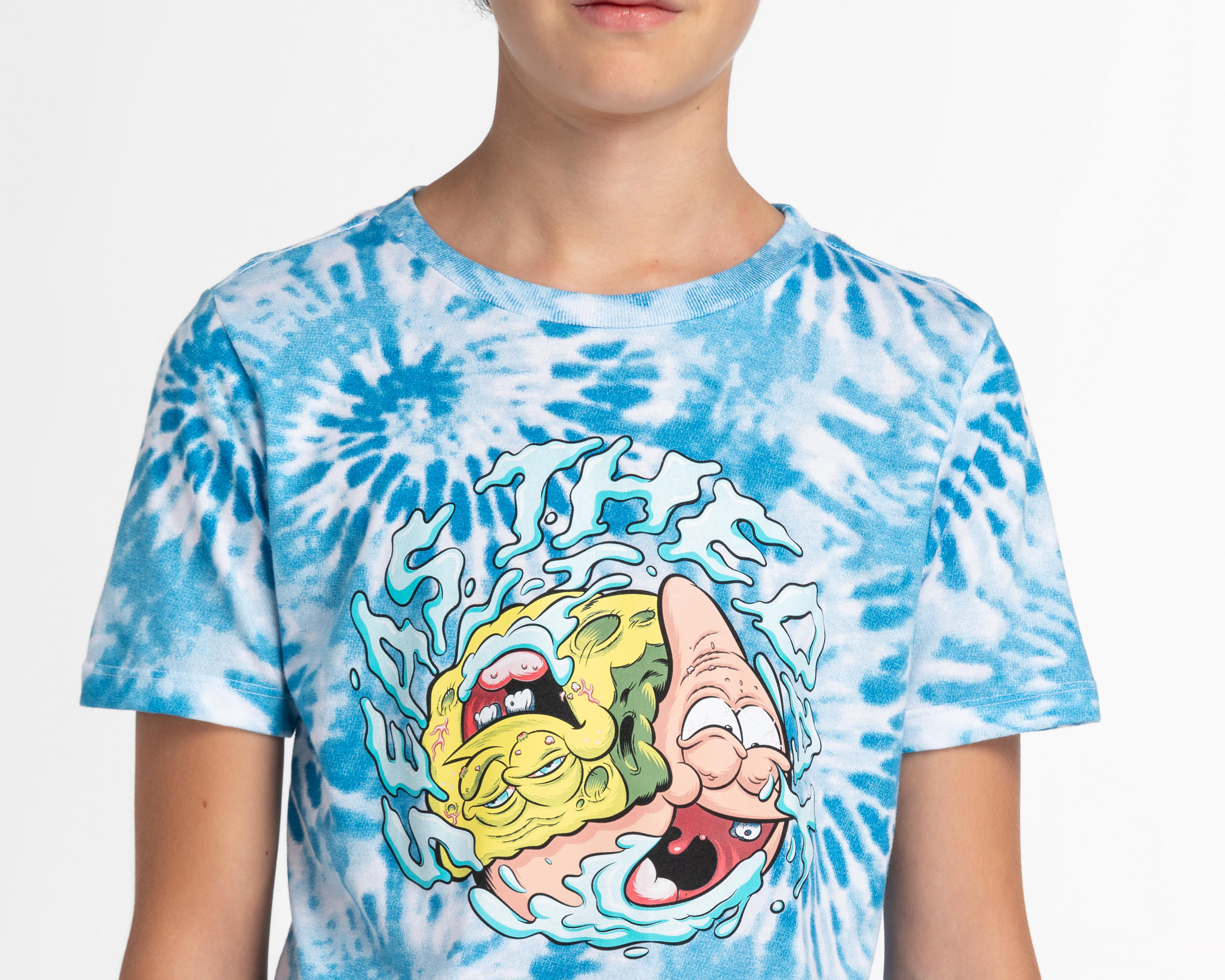 Foto 4 pulgar | Playera Bob Esponja Manga Corta Tie-Dye Juvenil