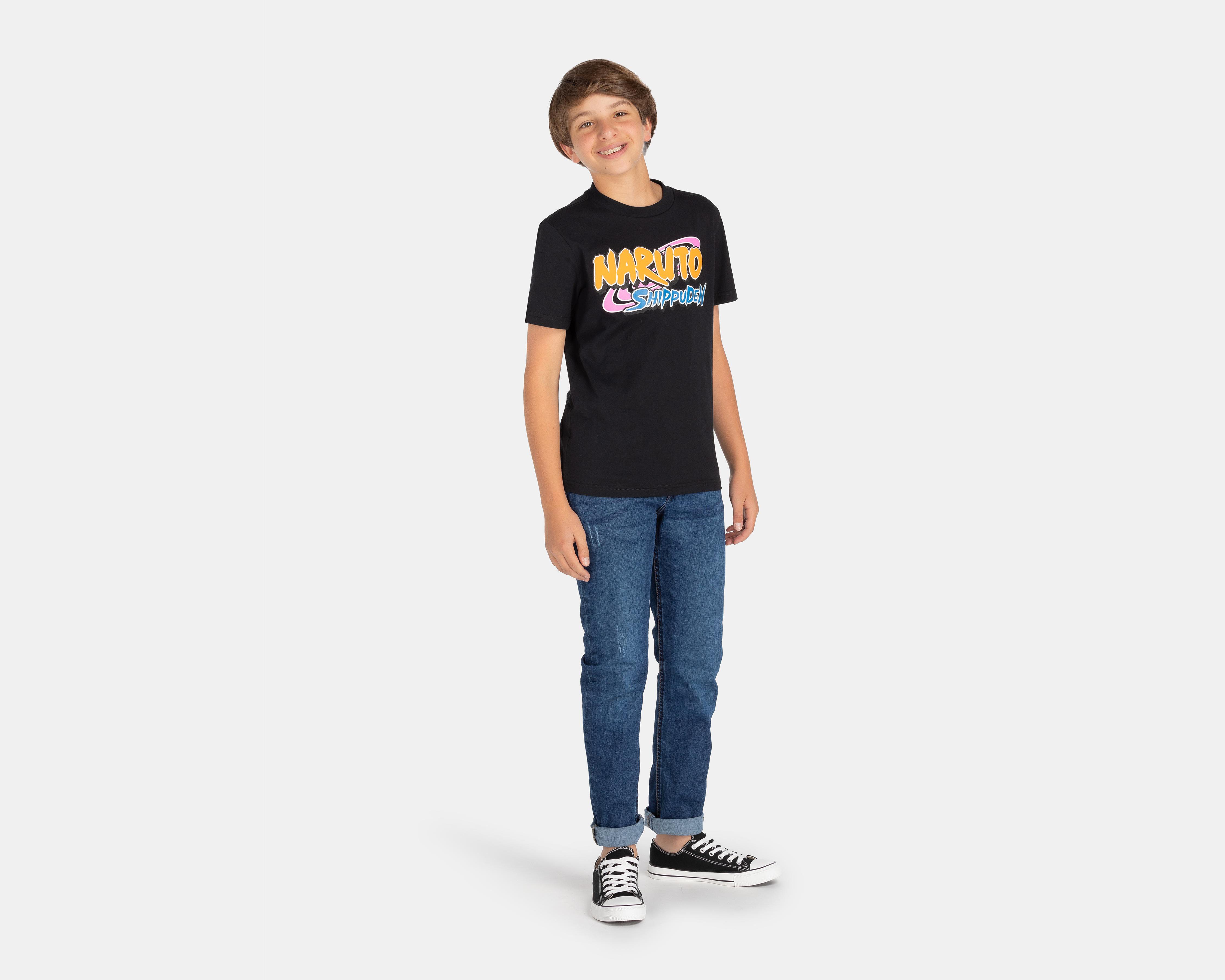 Foto 3 pulgar | Playera Naruto Manga Corta Estampada Juvenil