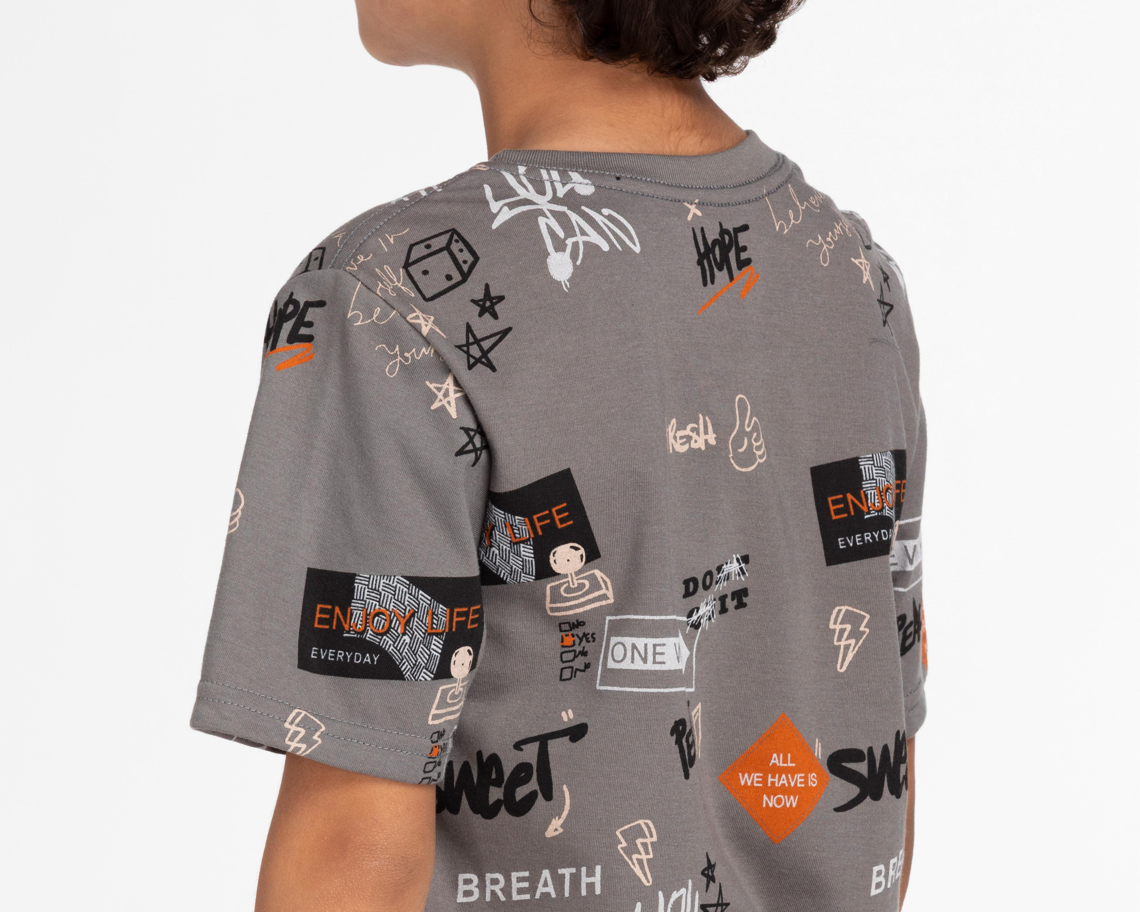 Foto 6 pulgar | Playera Neo*City Manga Corta Estampada para Niño