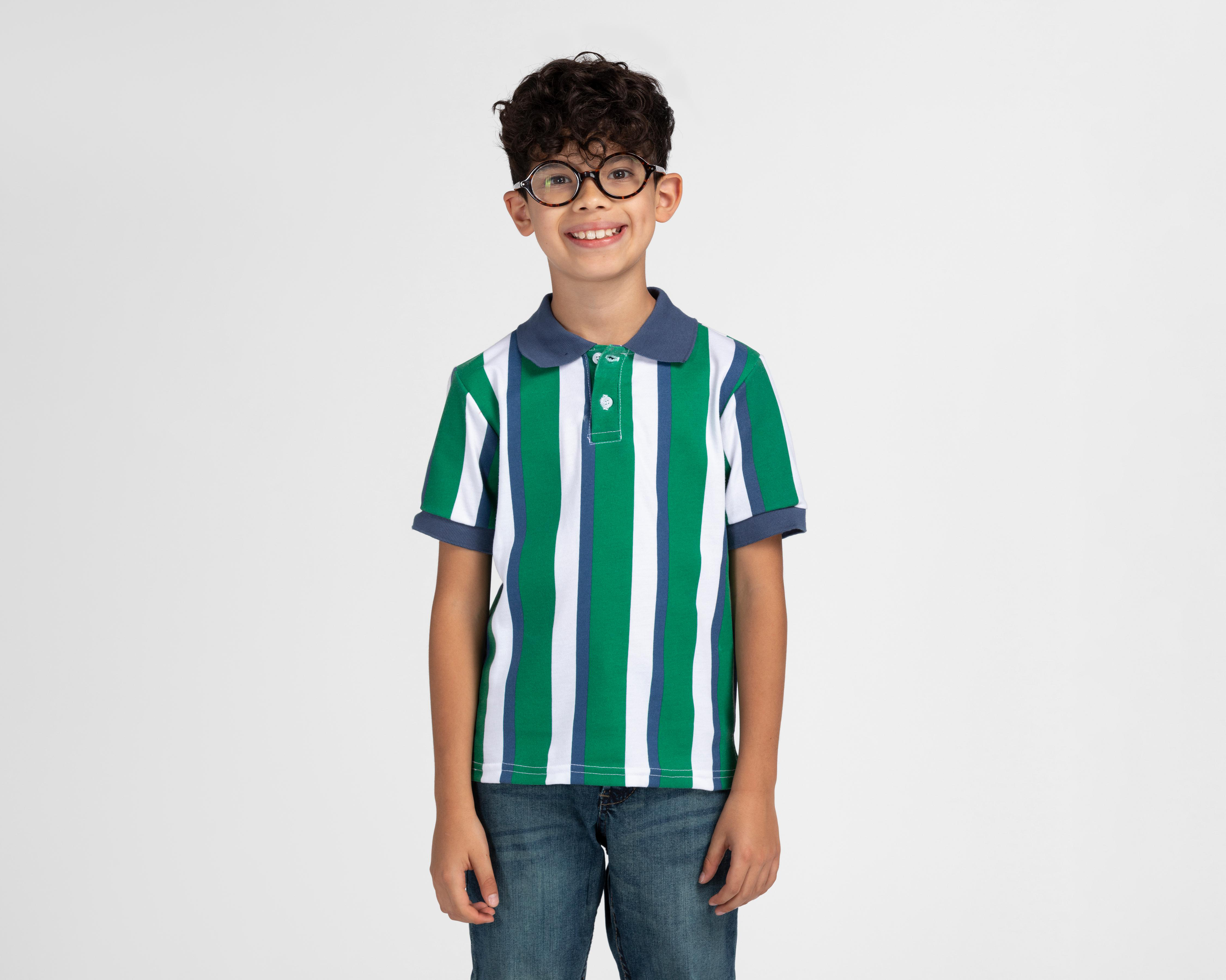 Foto 1 | Playera York Team Polo Club Manga Corta a Rayas para Niño