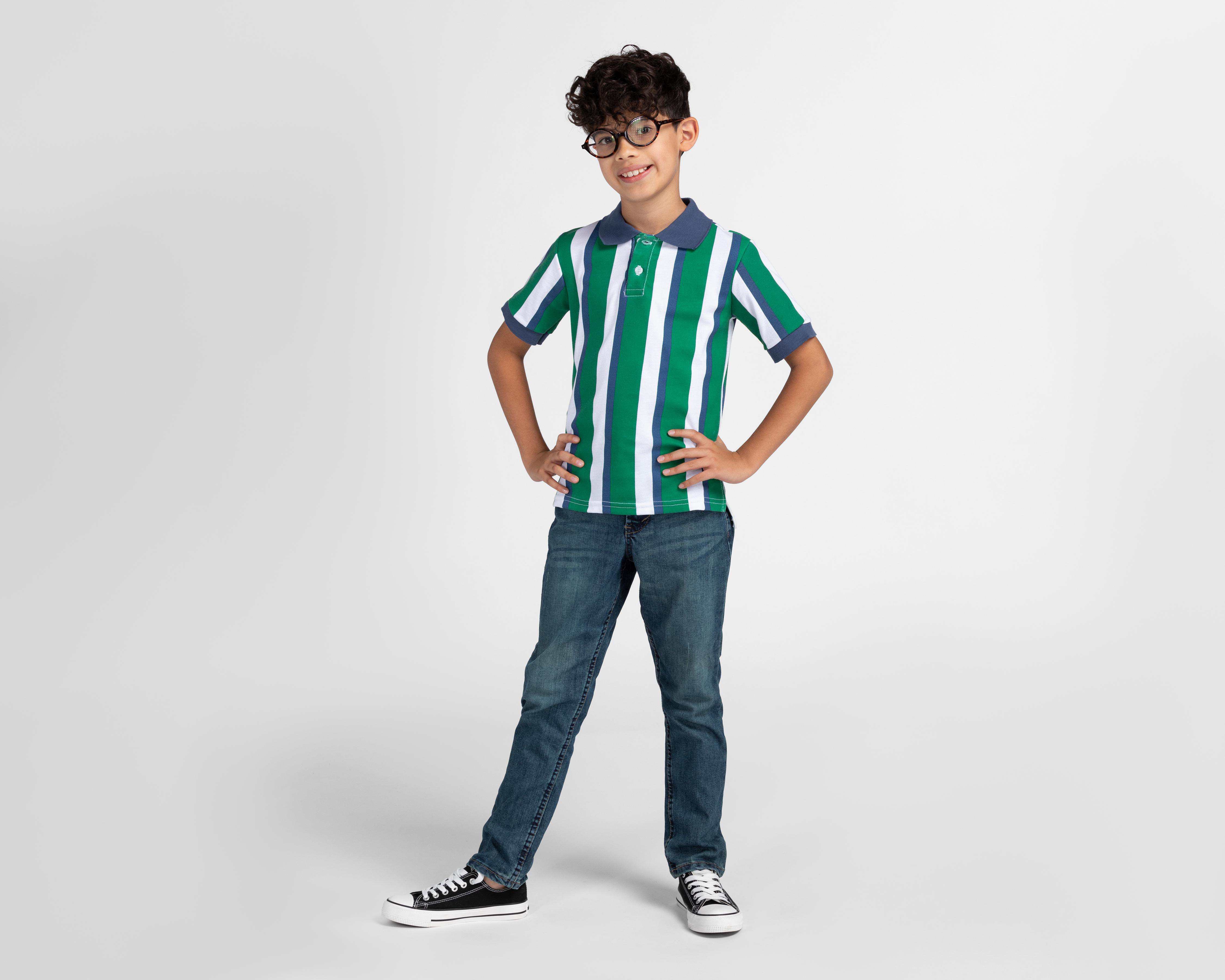 Foto 2 | Playera York Team Polo Club Manga Corta a Rayas para Niño