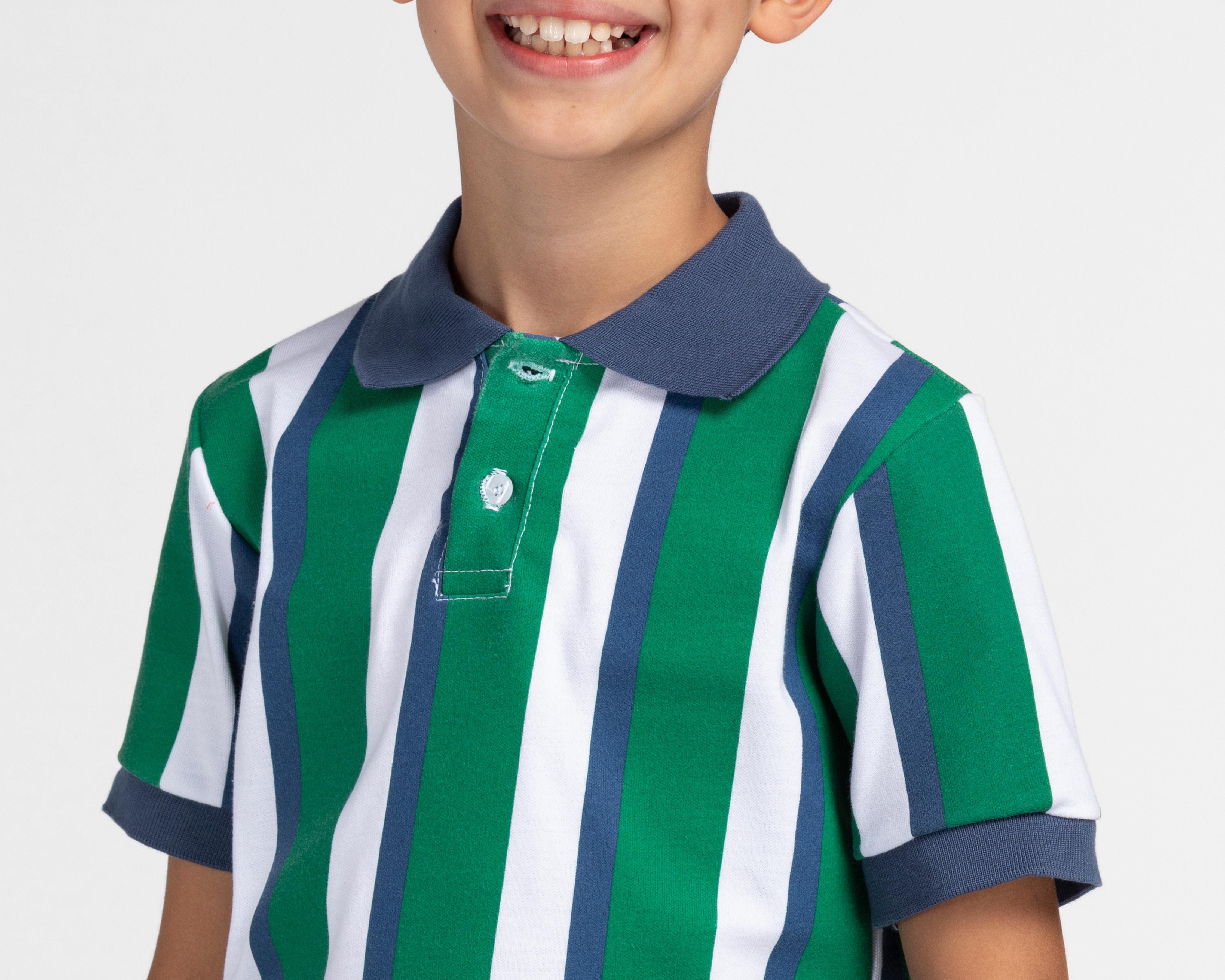Foto 5 pulgar | Playera York Team Polo Club Manga Corta a Rayas para Niño