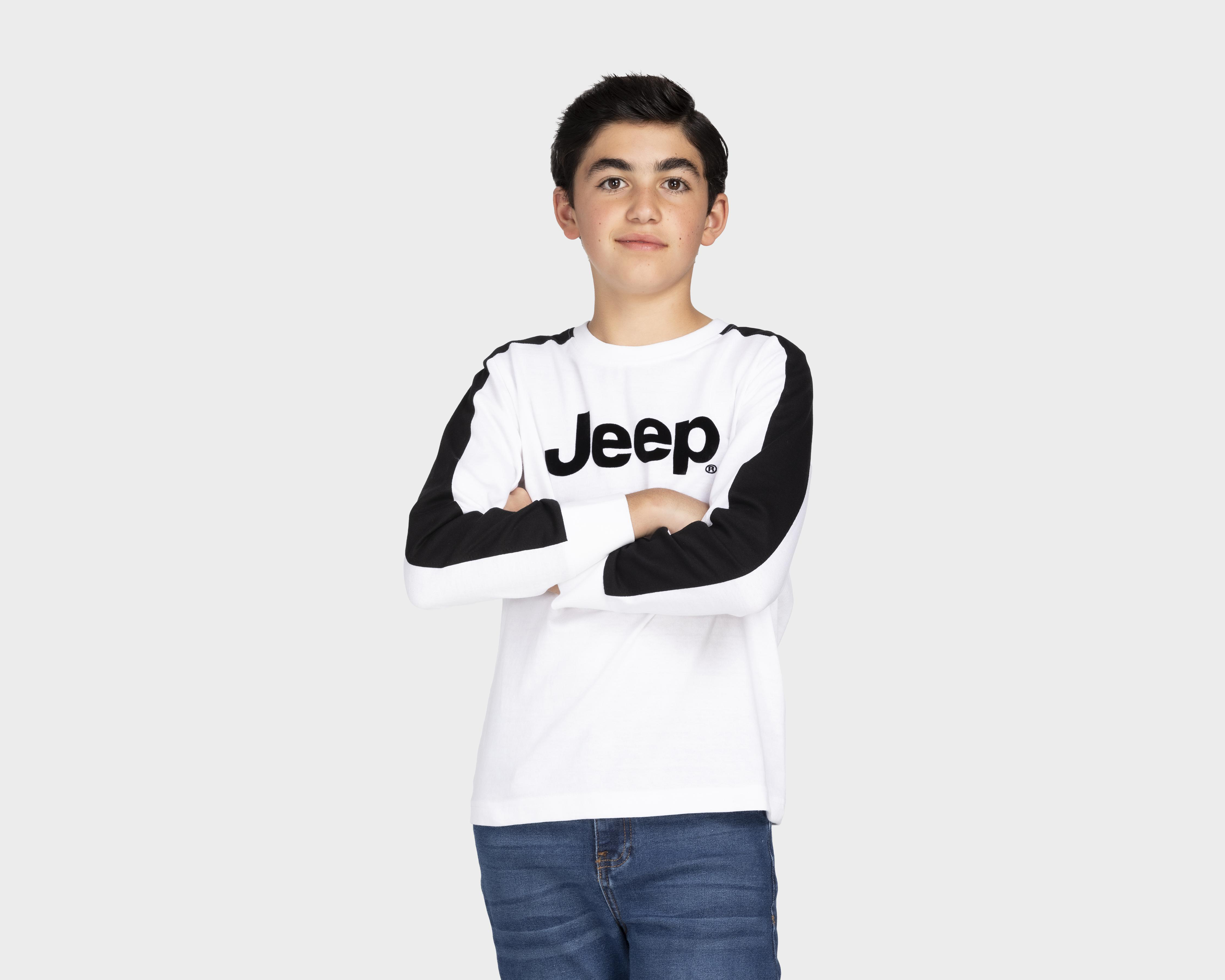 Foto 2 pulgar | Playera Jeep Manga Larga Estampada Juvenil
