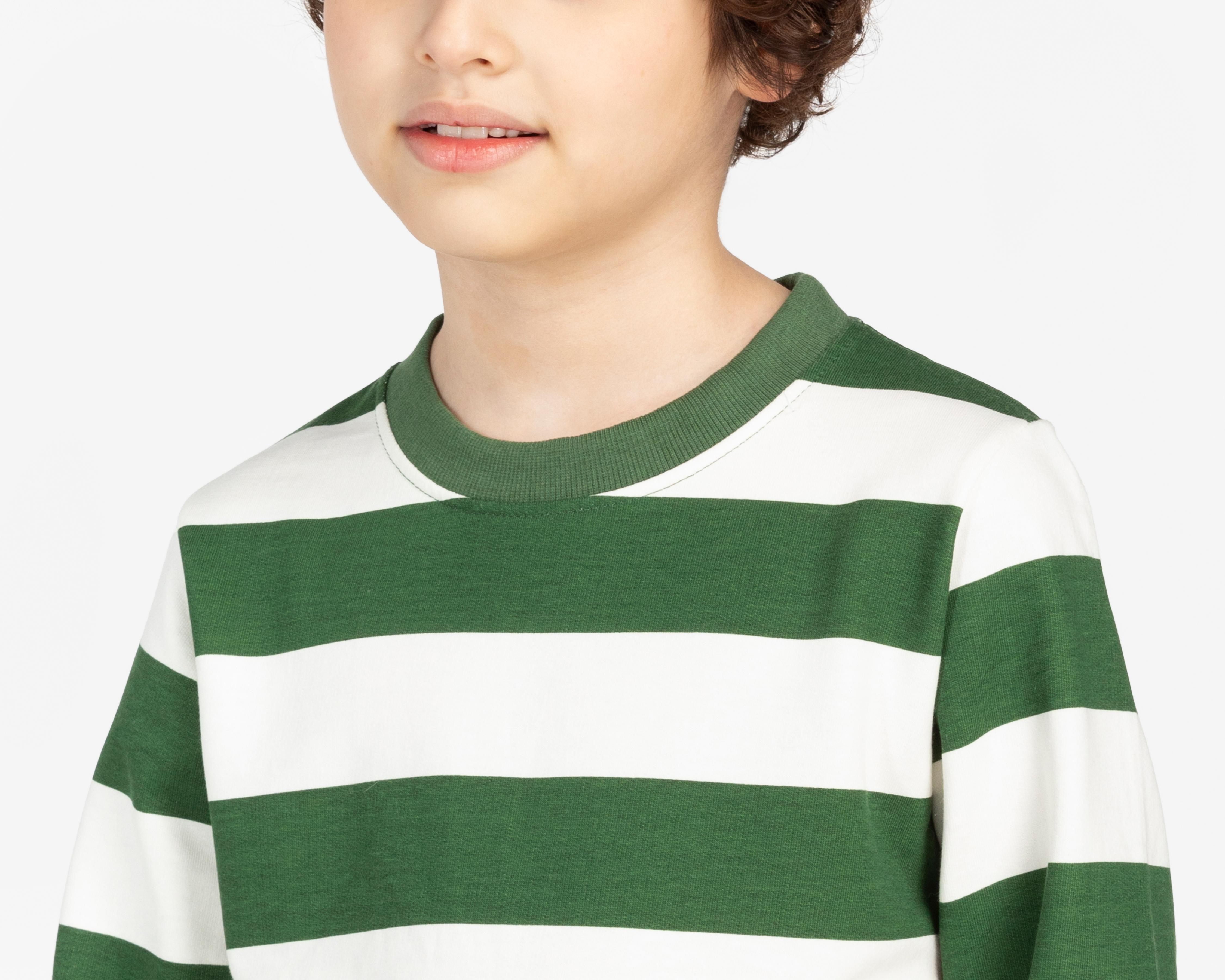 Foto 5 pulgar | Playera Refill Manga Larga a Rayas para Niño