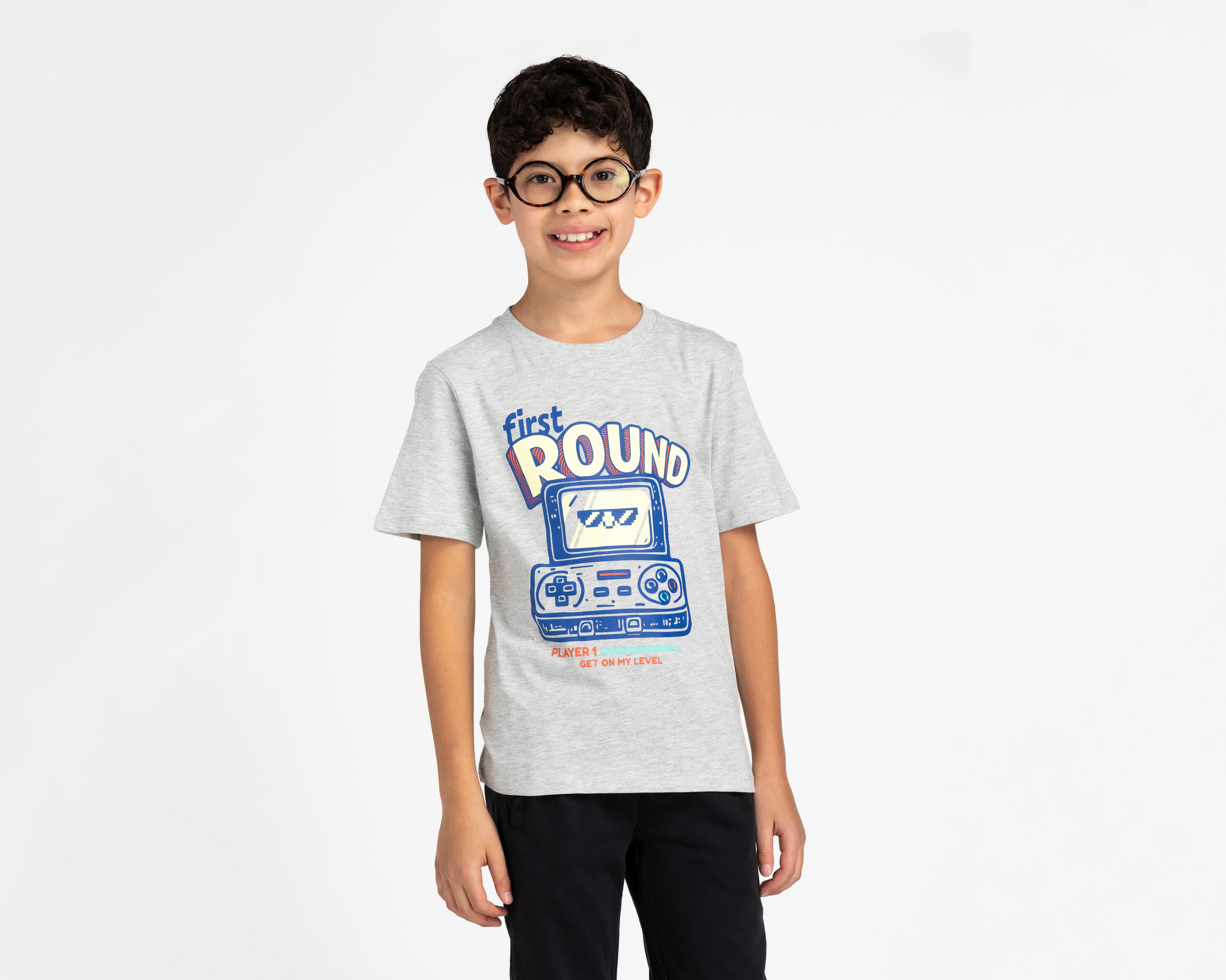 Playera Refill Manga Corta Estampada para Niño