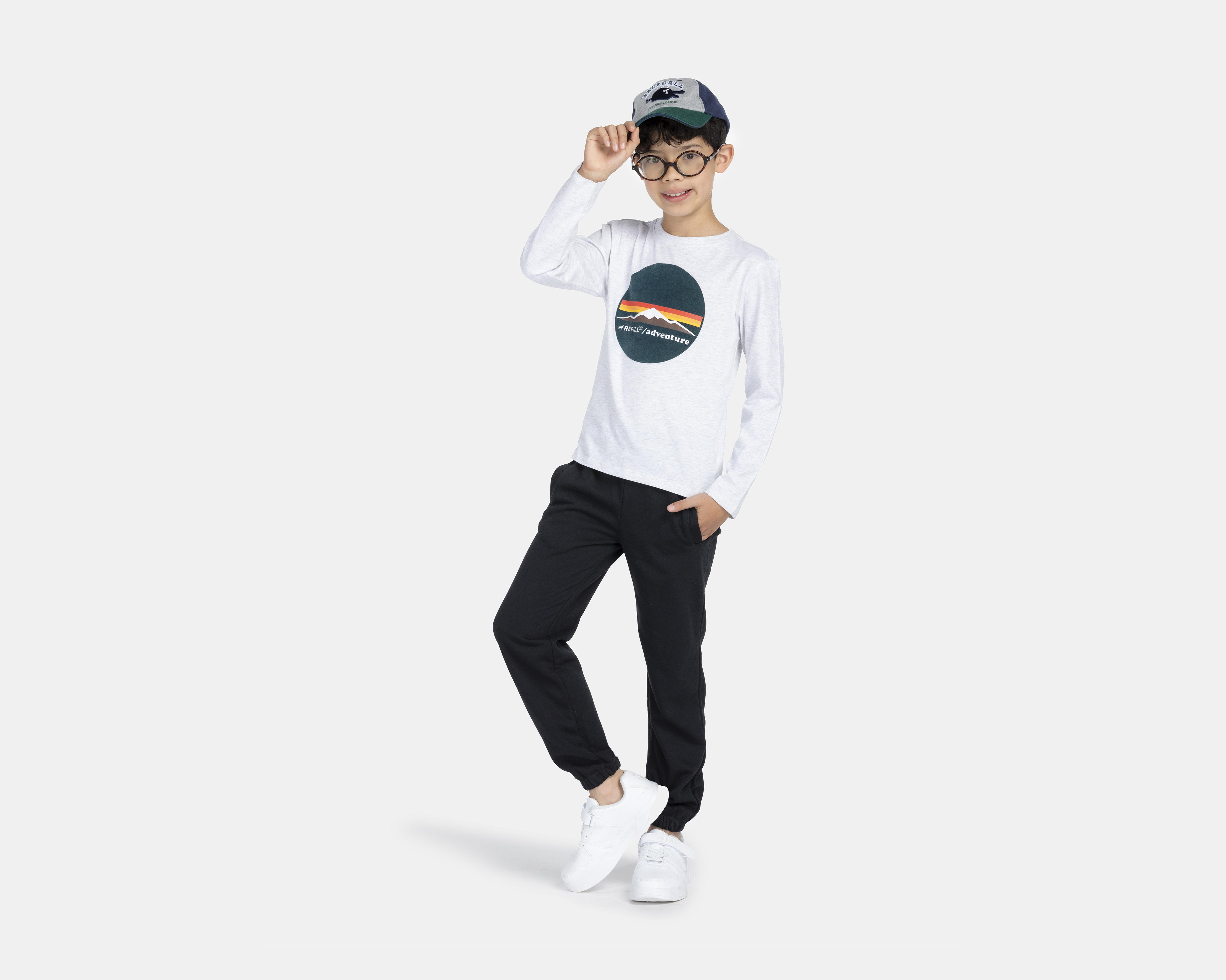 Foto 4 pulgar | Playera Refill Manga Larga Estampada para Niño
