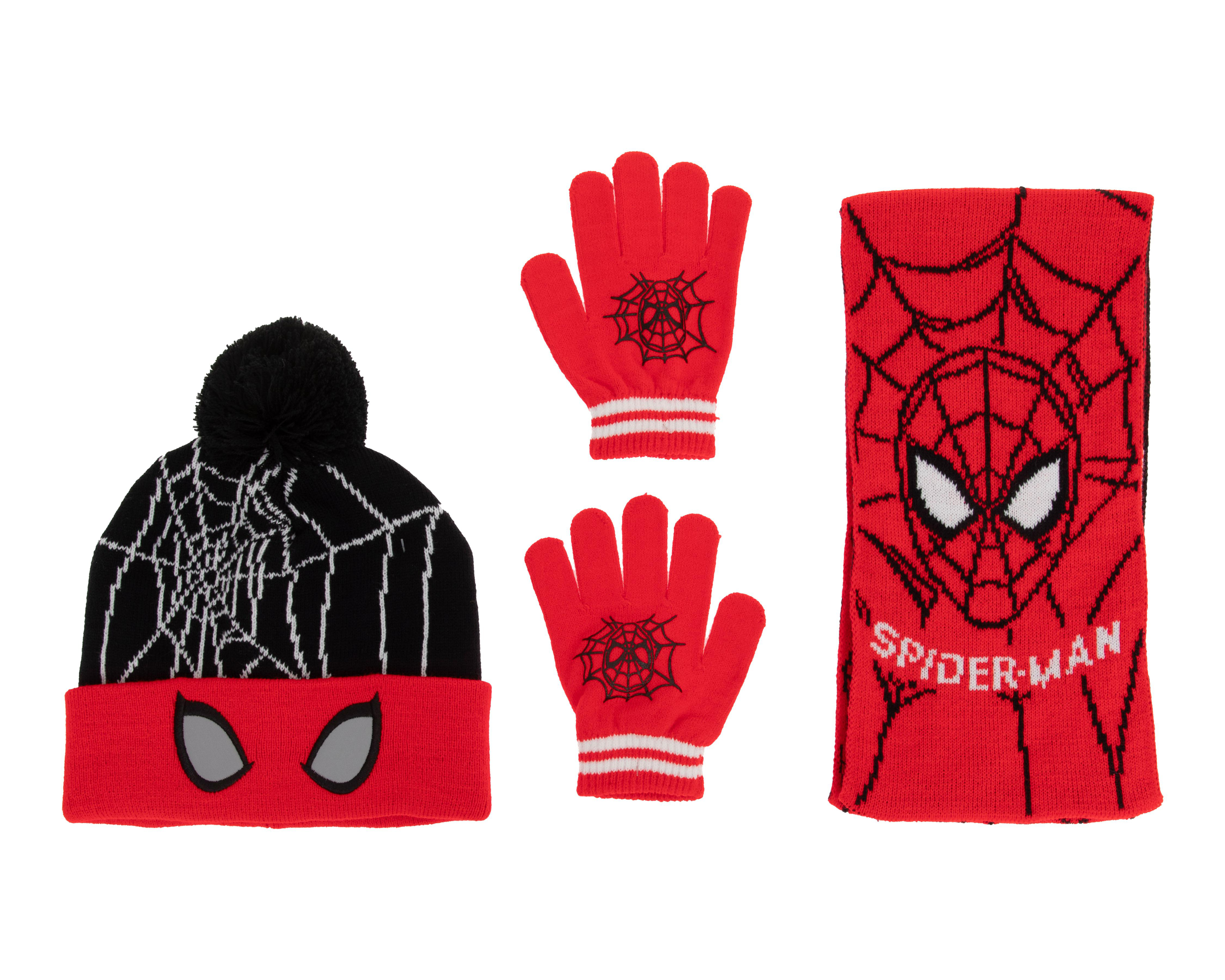Foto 2 pulgar | Gorro para Niño con Guantes y Bufanda Marvel Spider-Man