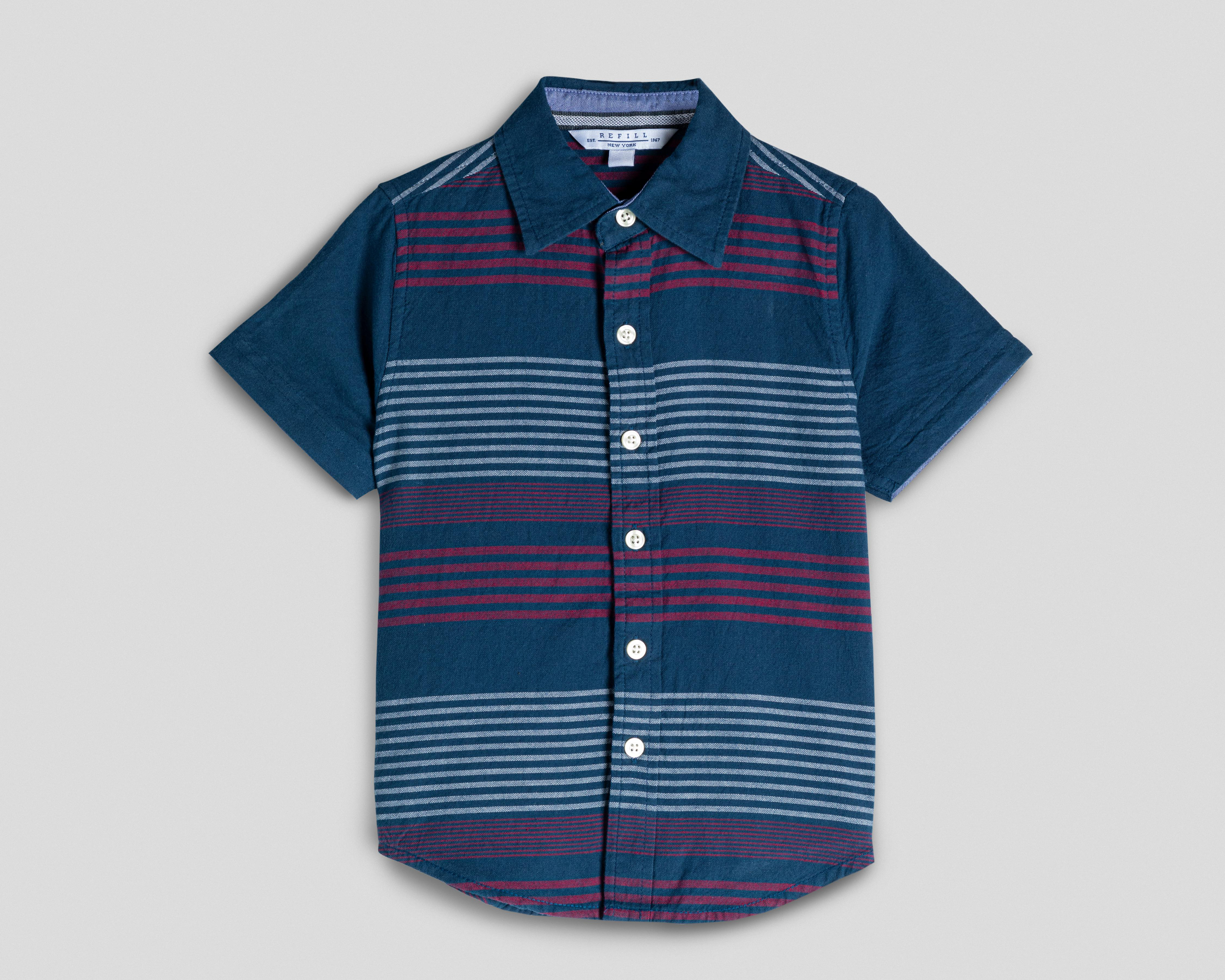 Camisa Refill Manga Corta a Rayas para Niño $179