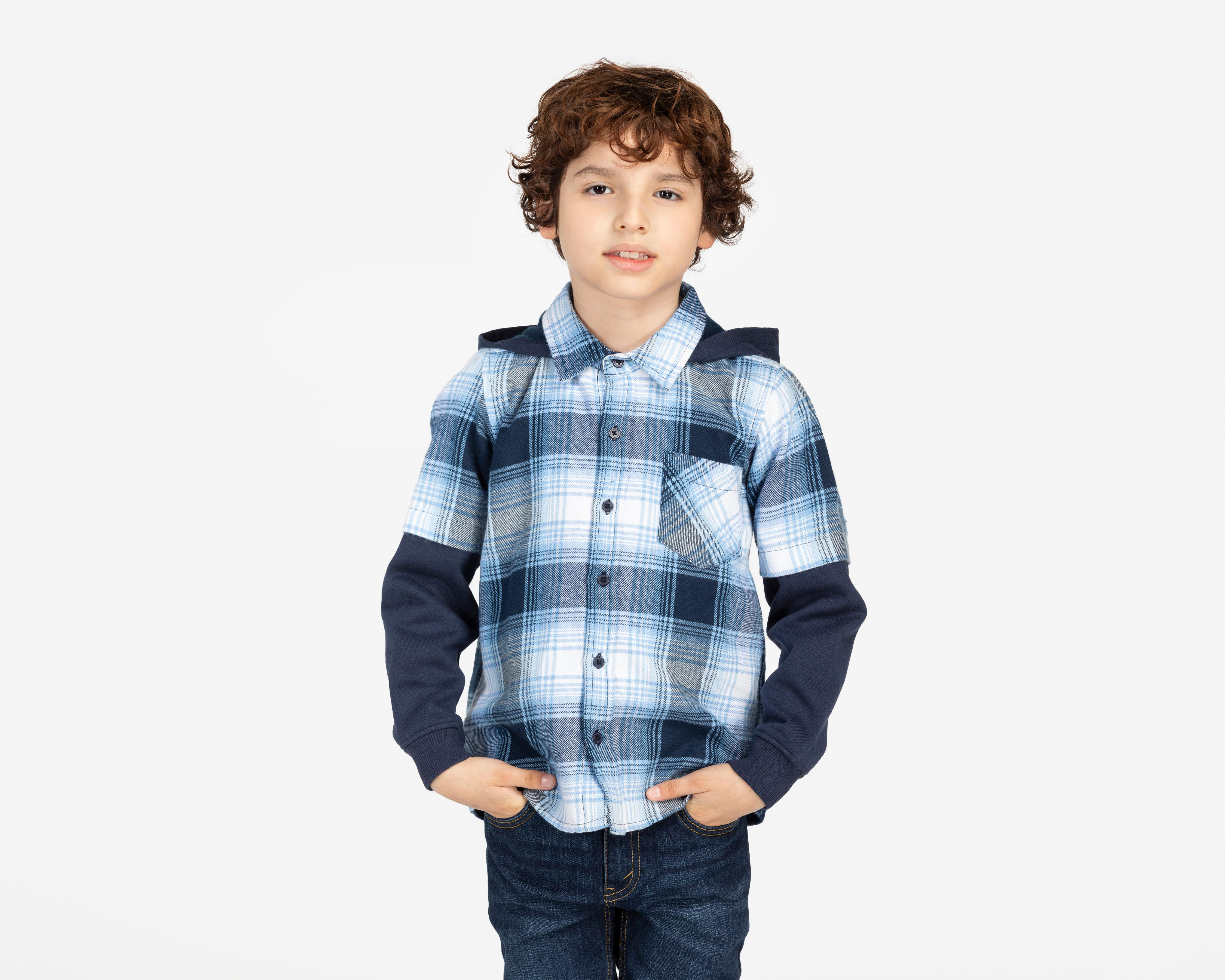 Foto 2 pulgar | Camisa Refill Manga Larga a Cuadros para Niño