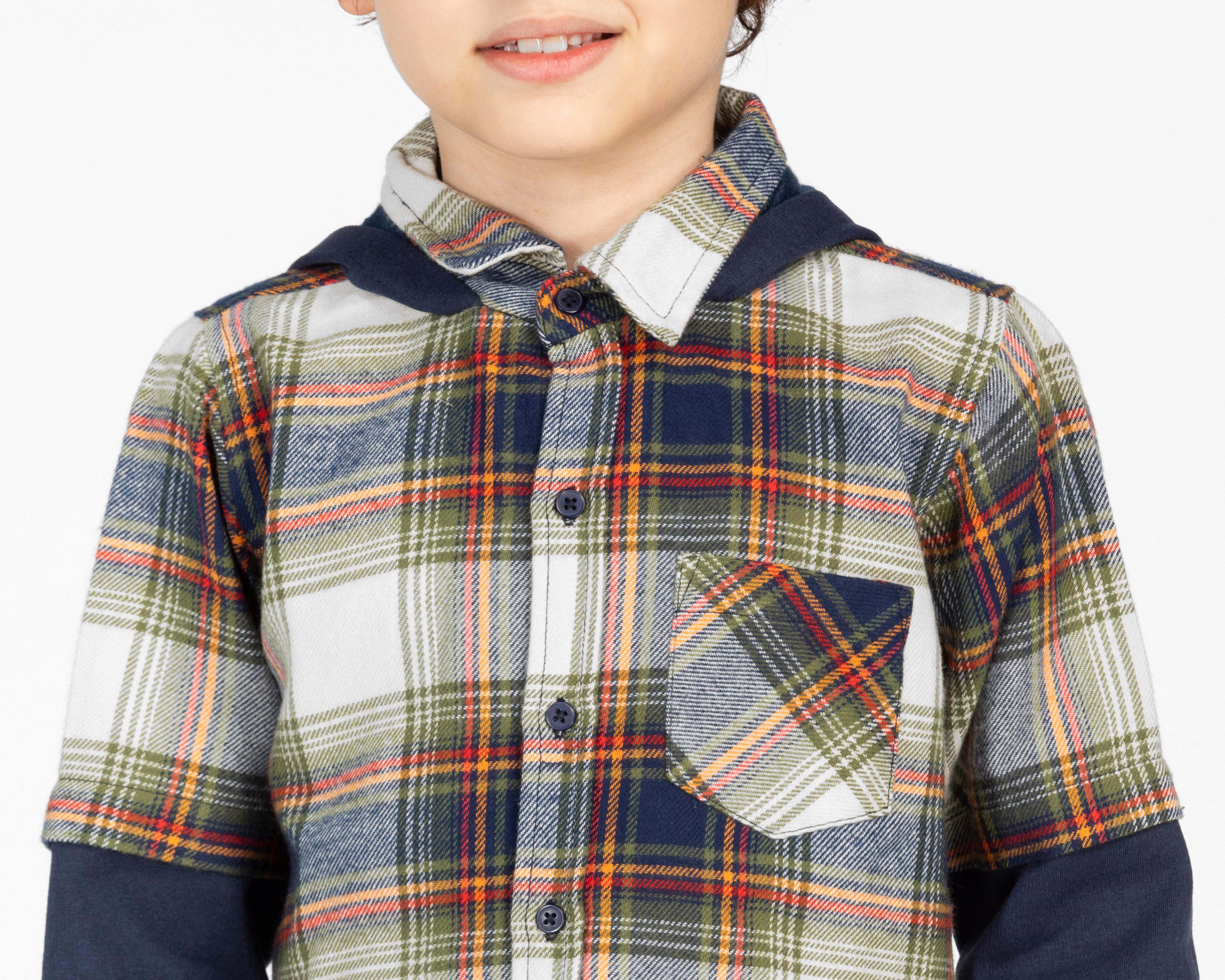 Foto 5 pulgar | Camisa Refill Manga Larga de Cuadros para Niño