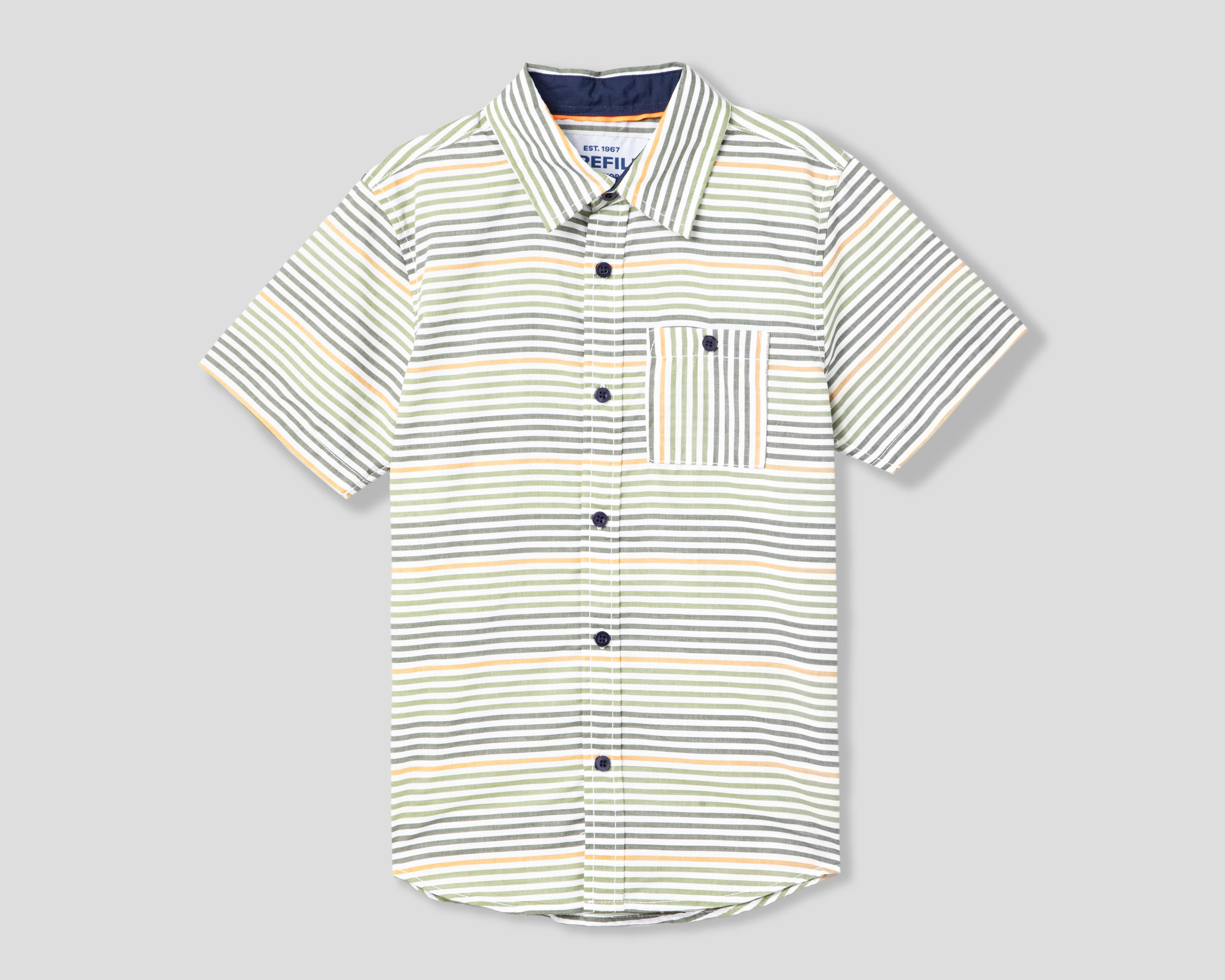 Camisa Refill Manga Corta a Rayas para Niño